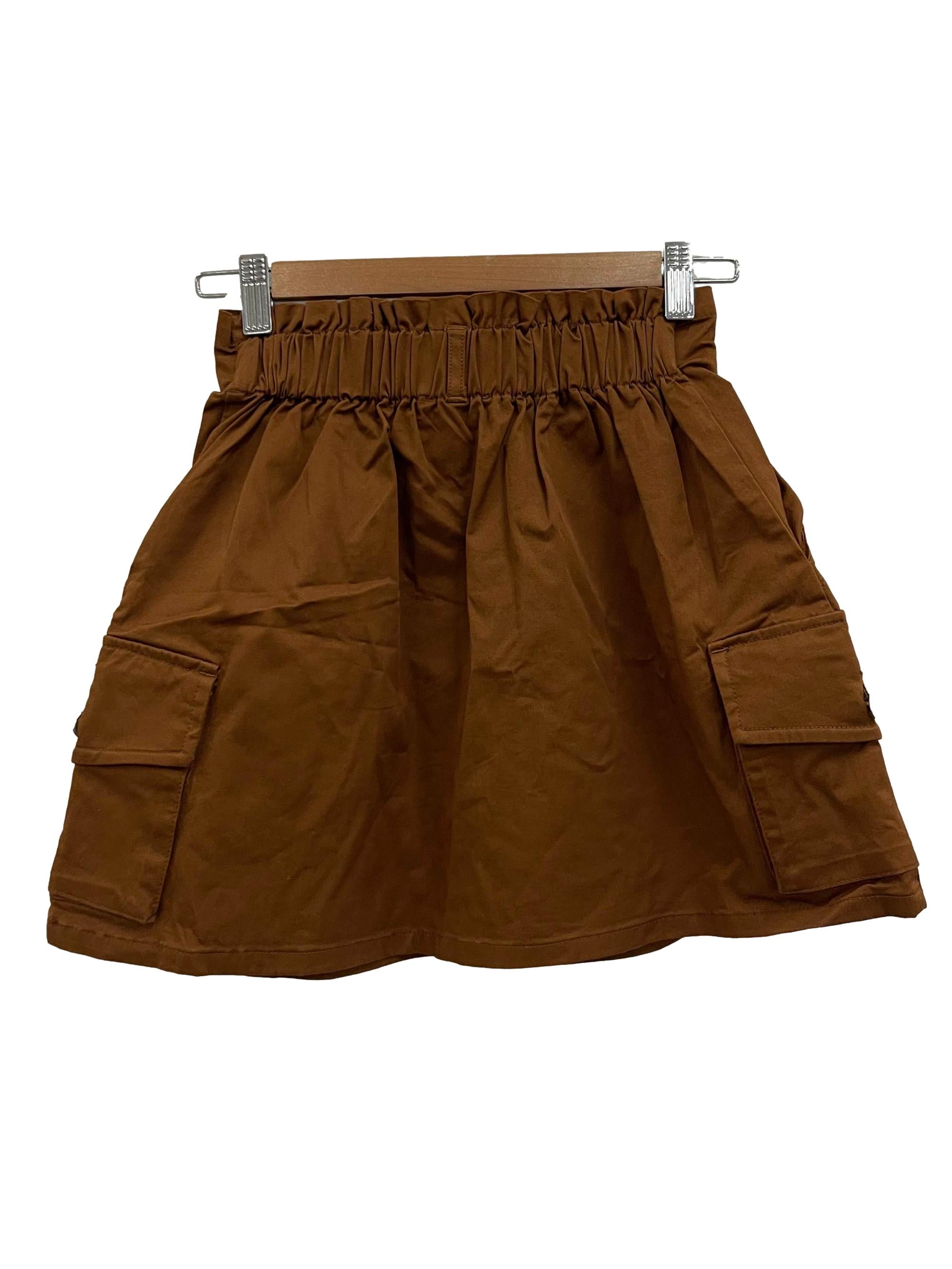 Brown Mini Cargo Skirt