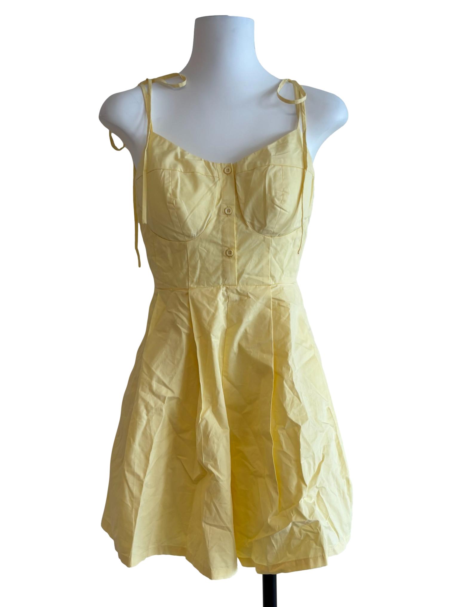 Daffodil Yellow Tie Strap Romper