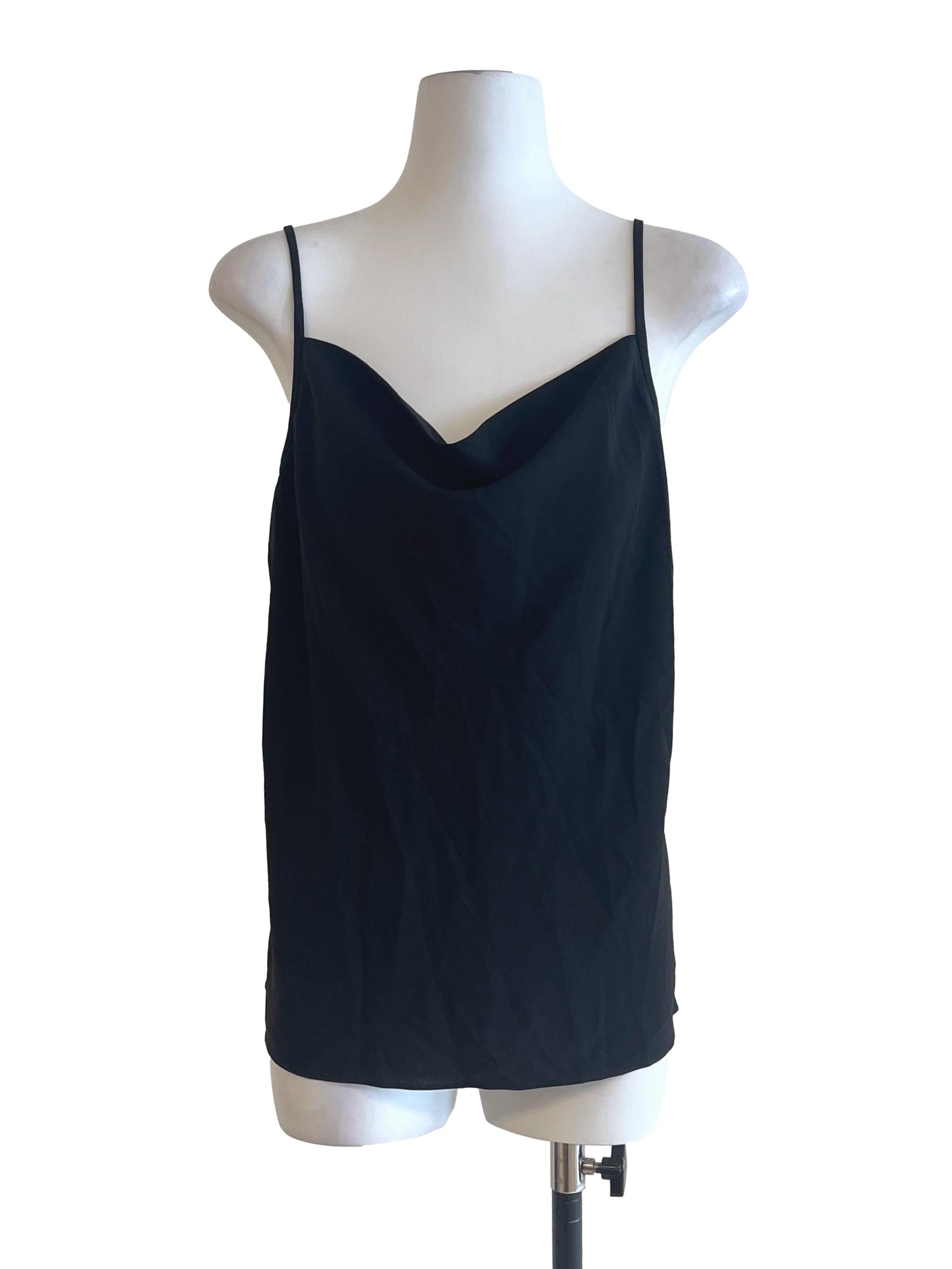 Ink Black Spaghetti Strap Sleeveless Top