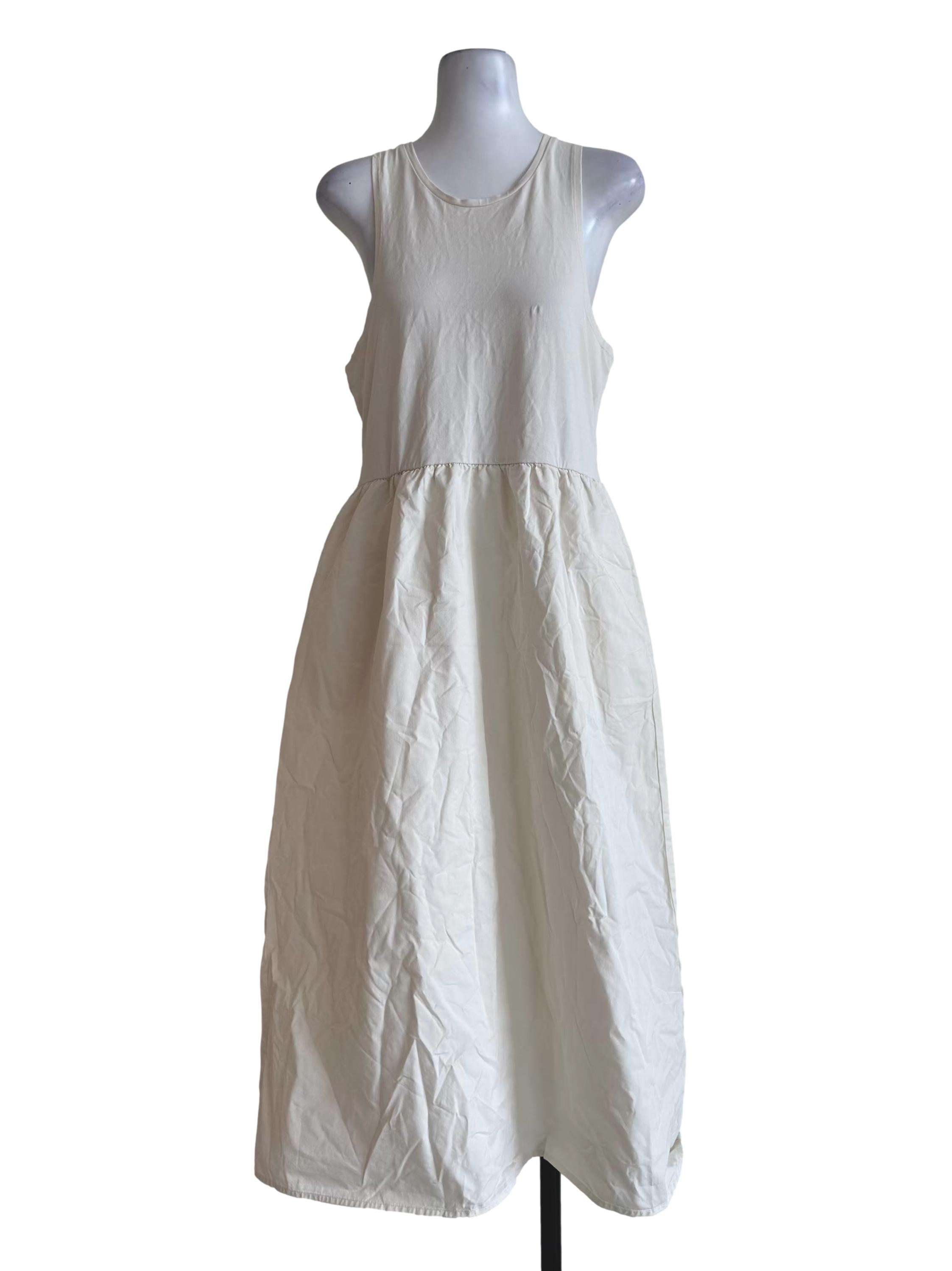 White Organic Cotton Jersey Tank Dress OSN