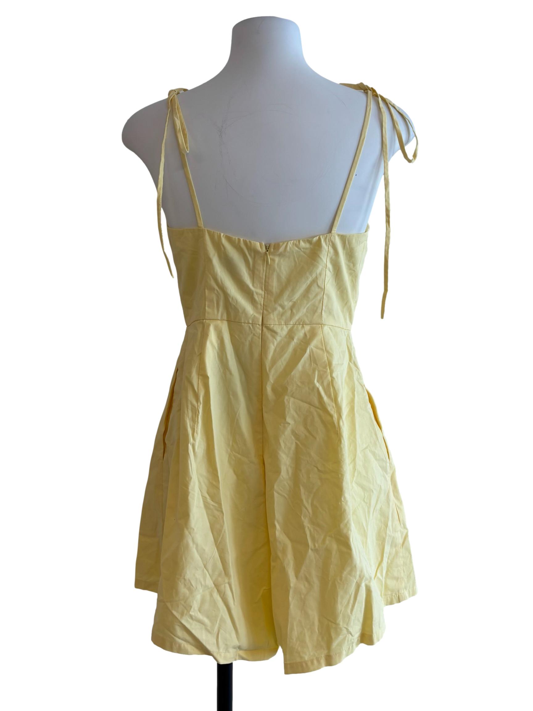 Daffodil Yellow Tie Strap Romper