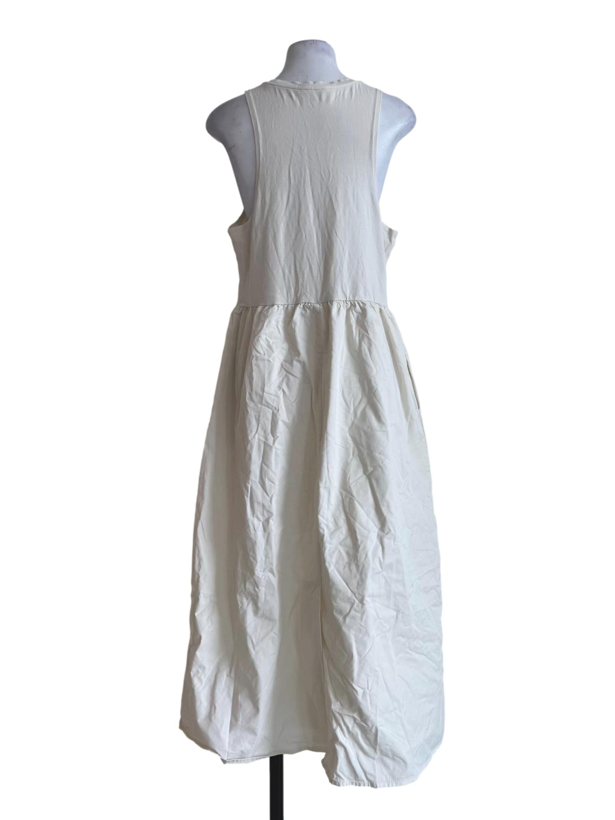 White Organic Cotton Jersey Tank Dress OSN