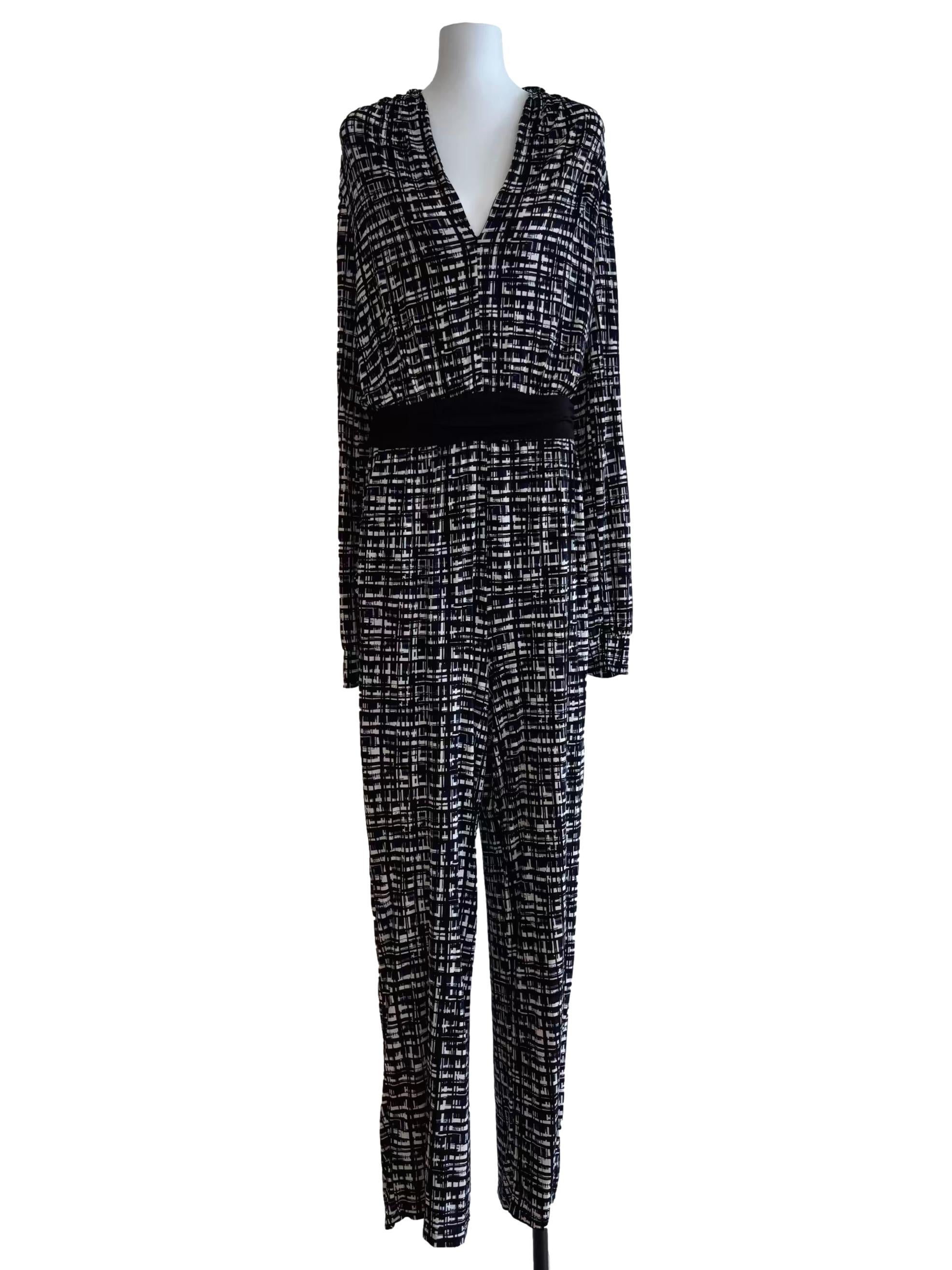Blue Black Corinne Checkered Jumpsuit CSN