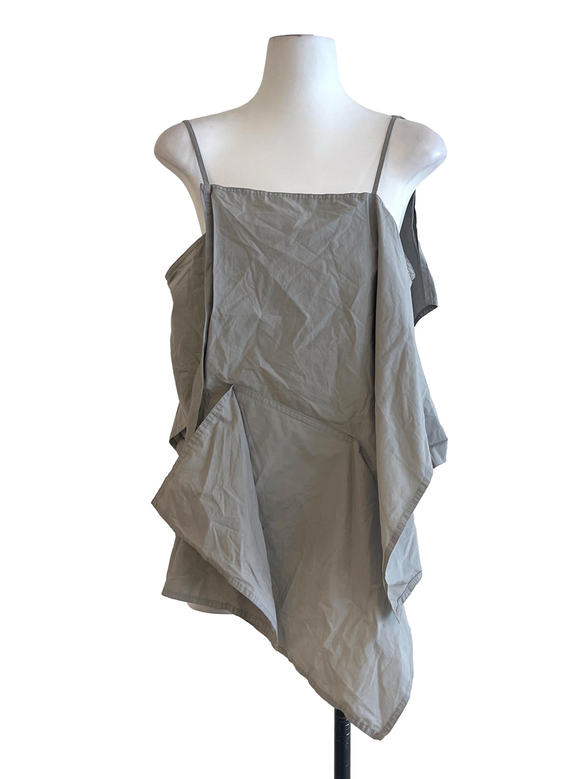 Cloud Grey Straight Sleeveless Top