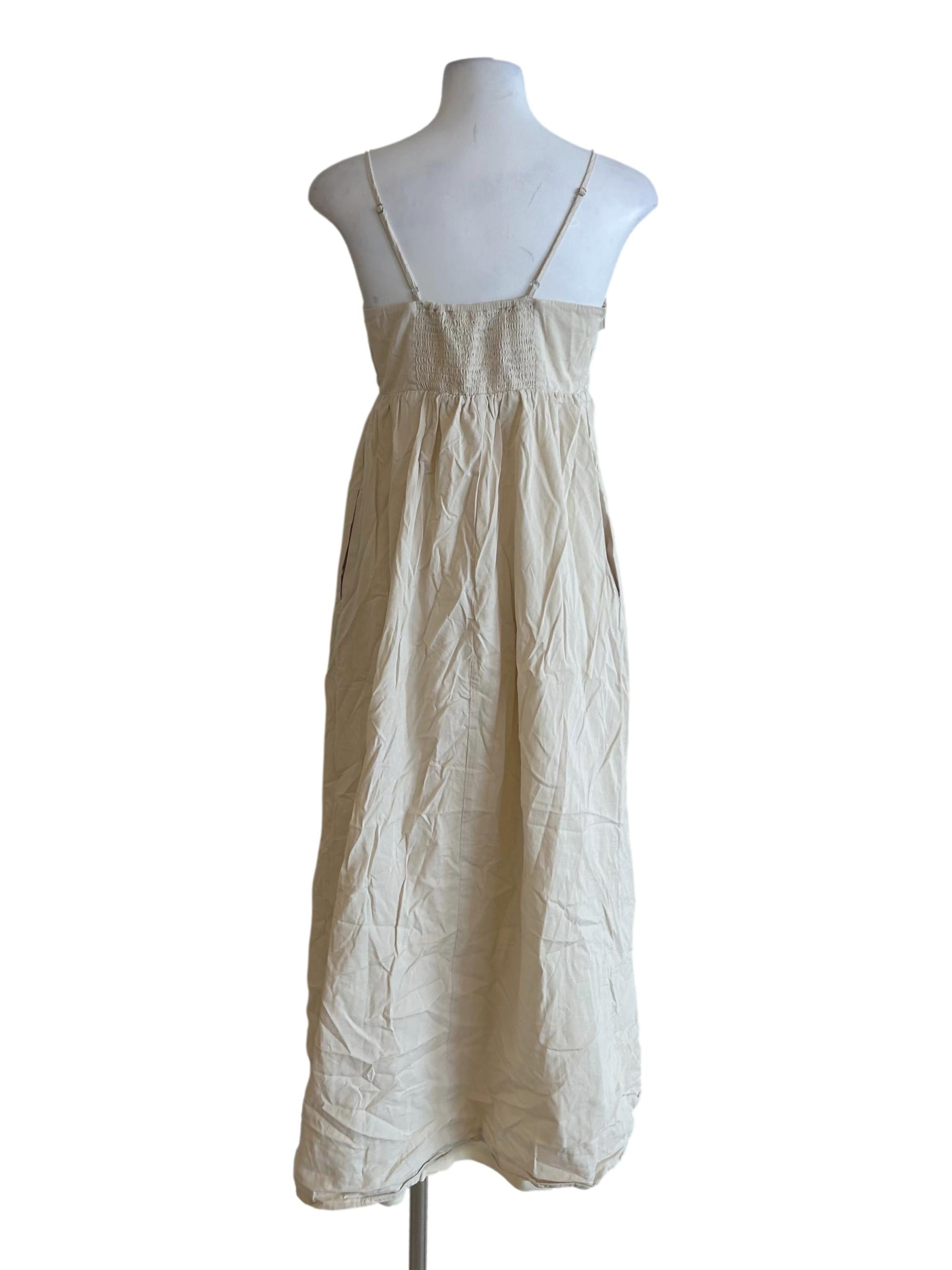Beige Blouson Dress