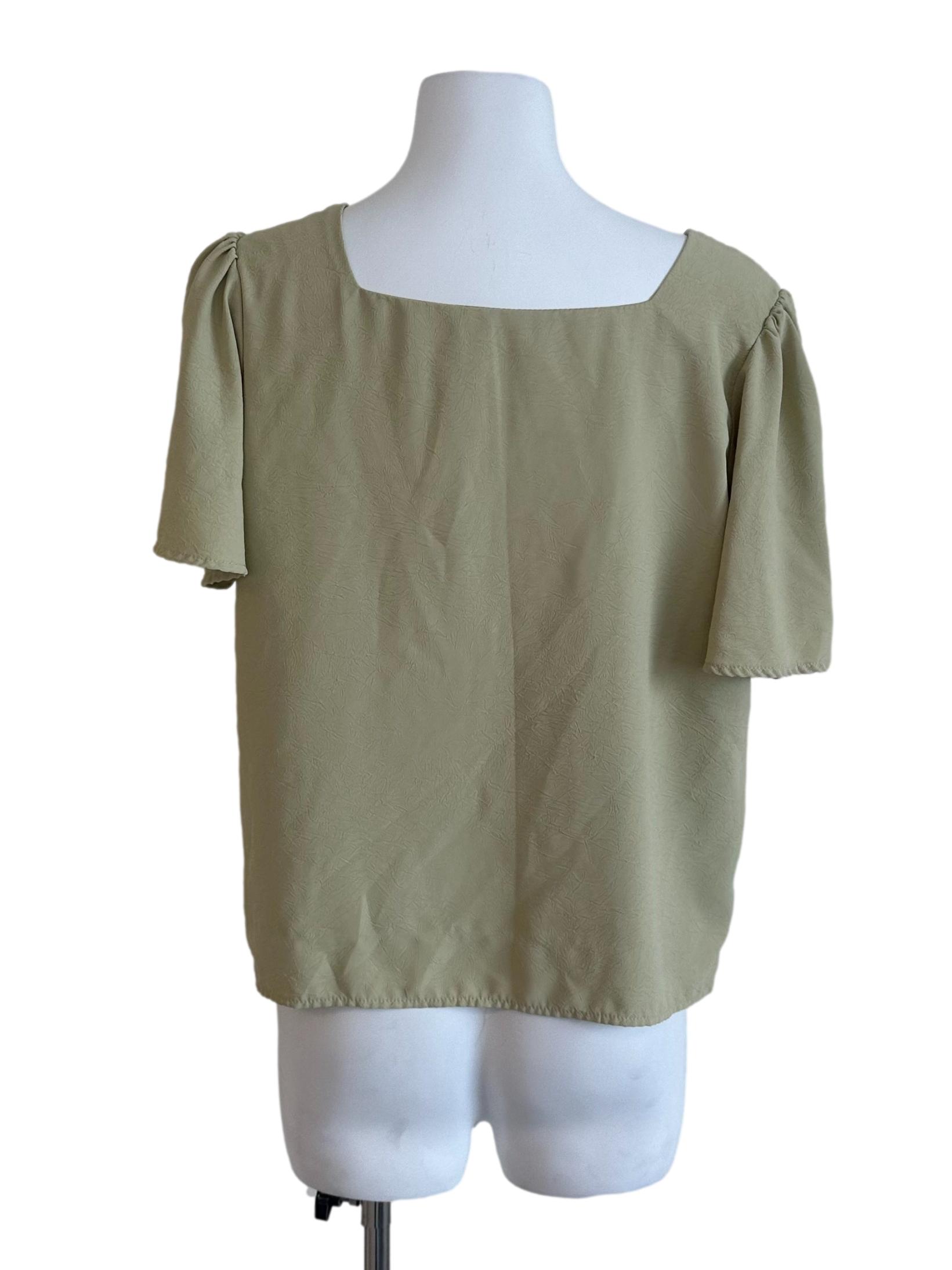 Lime Green Plain Button Top