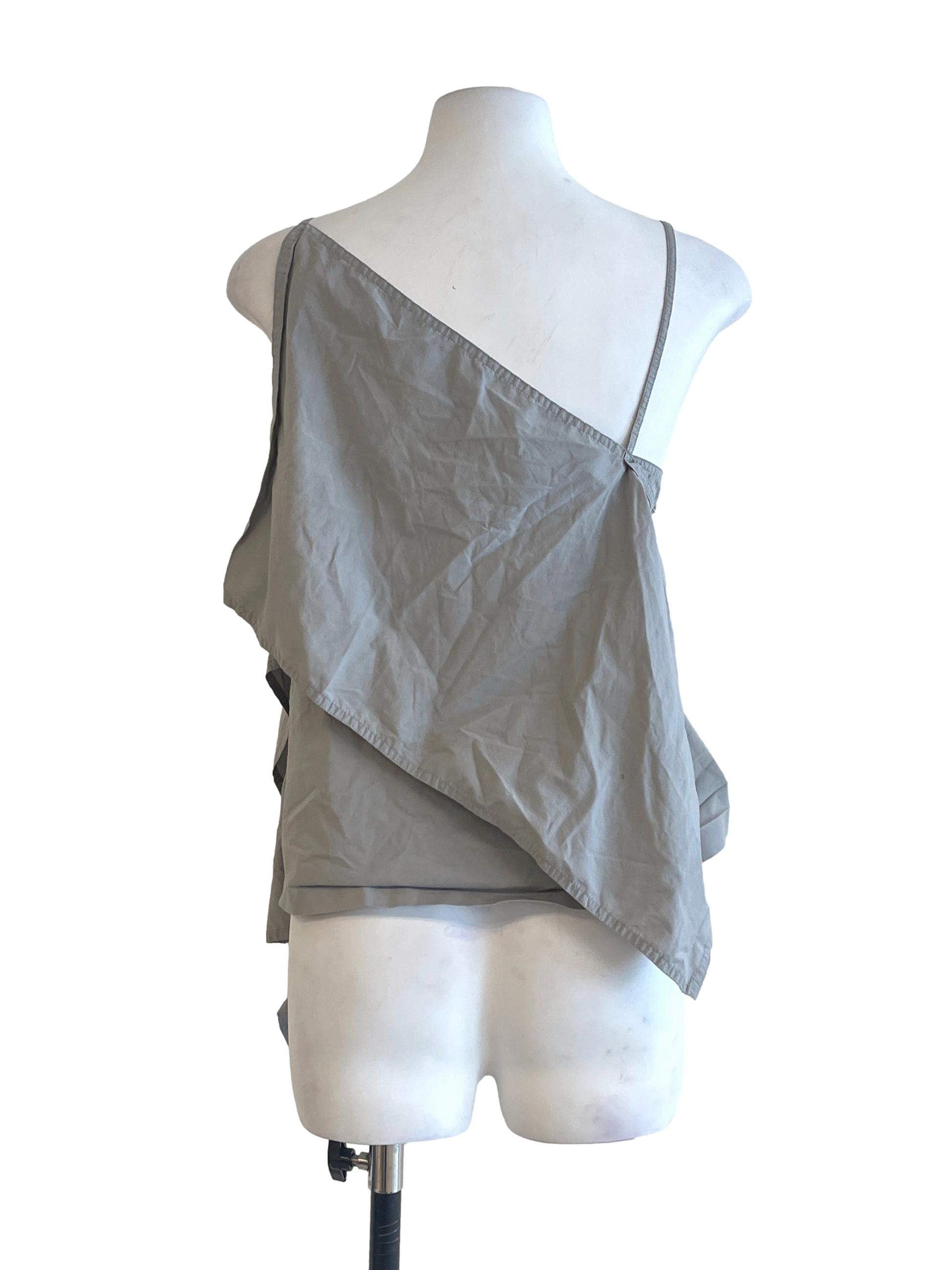 Cloud Grey Straight Sleeveless Top