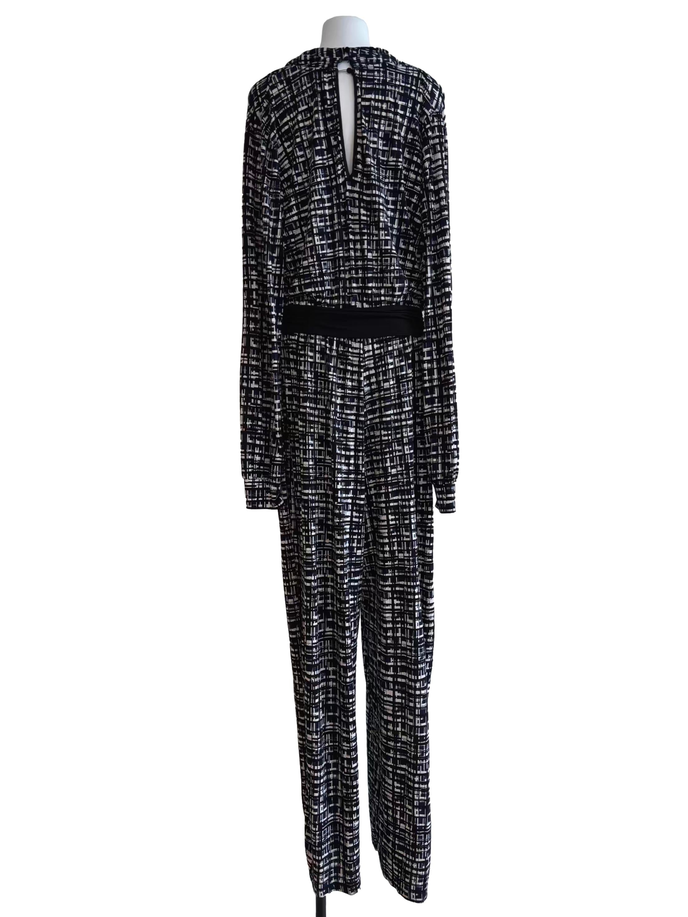 Blue Black Corinne Checkered Jumpsuit CSN