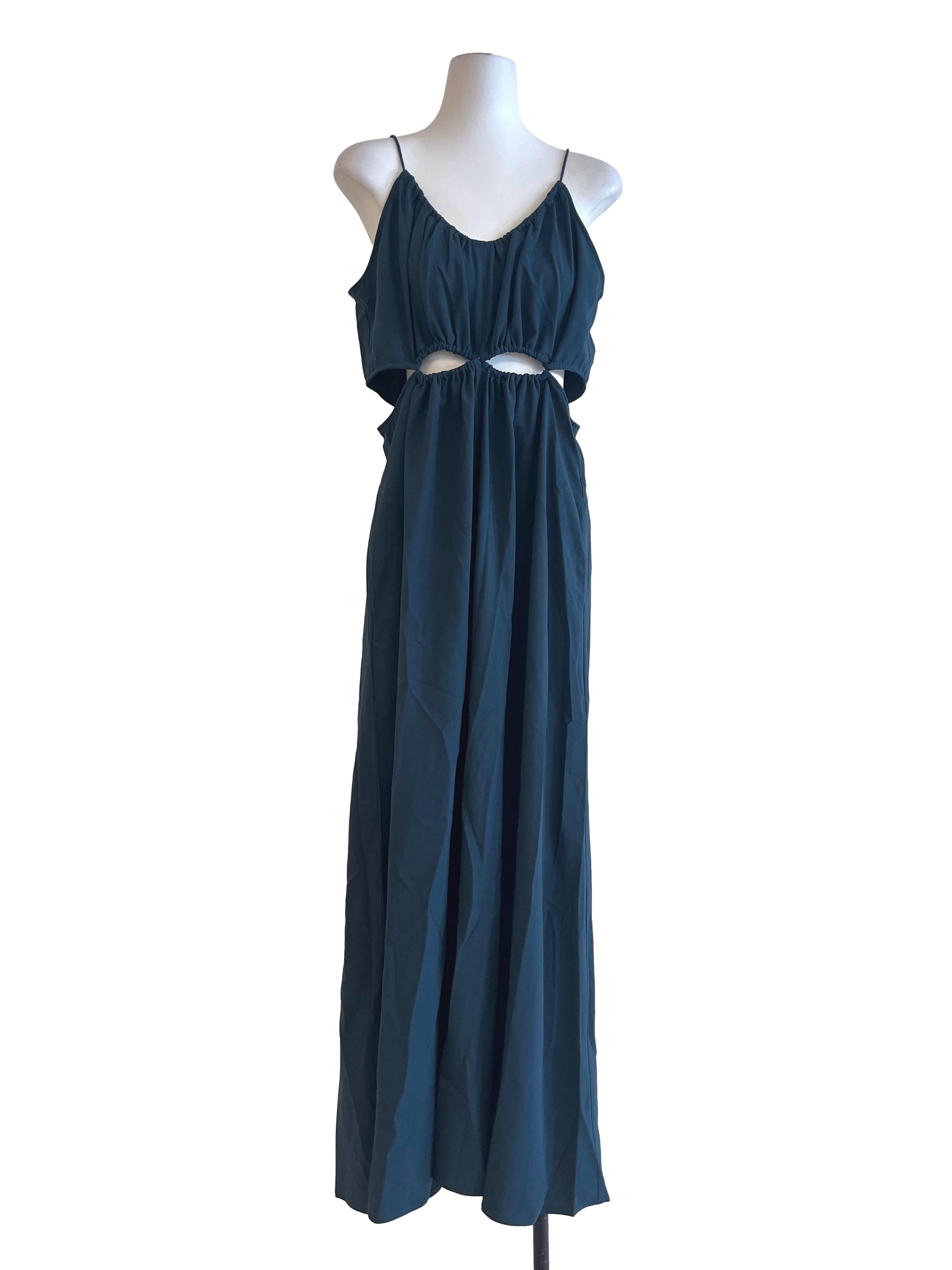 Spruce Blue Halter Neck Sleeveless Dress
