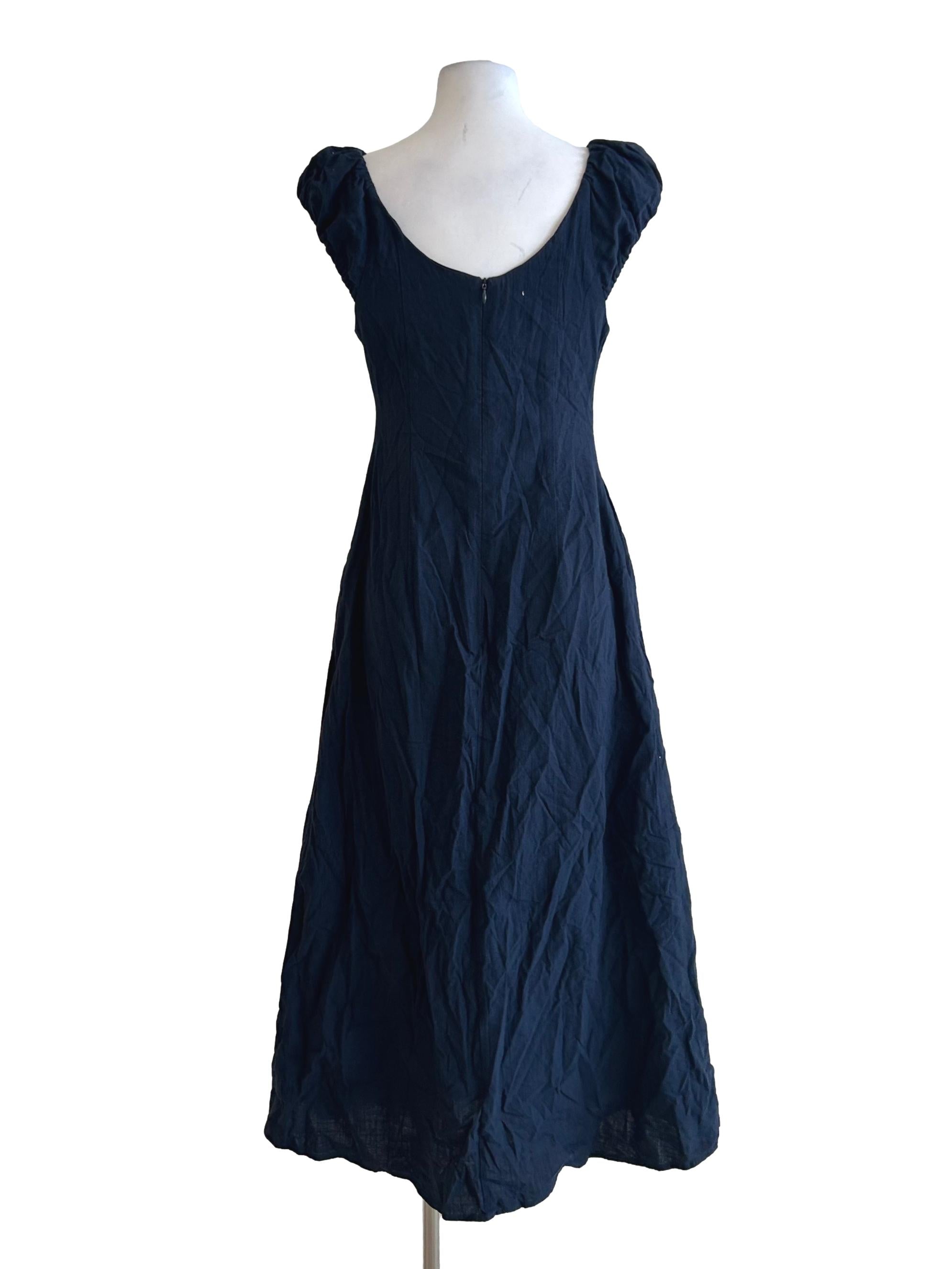 Dark Blue Milkmaid Dress