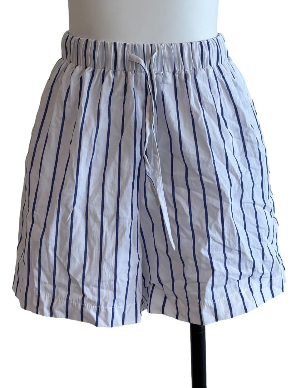 White Stripes Relaxed Shorts