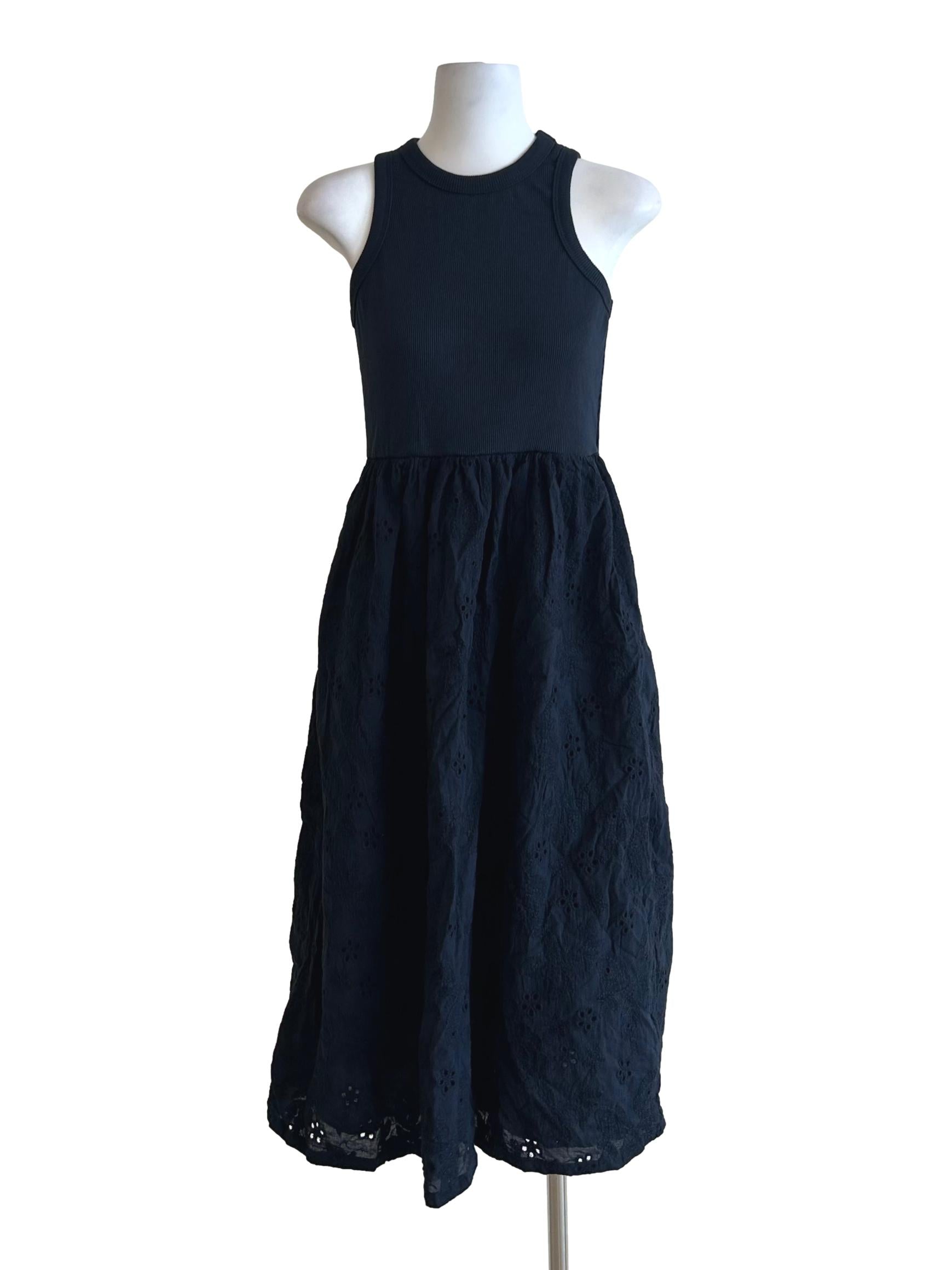 Dark Blue Embroidered Dress