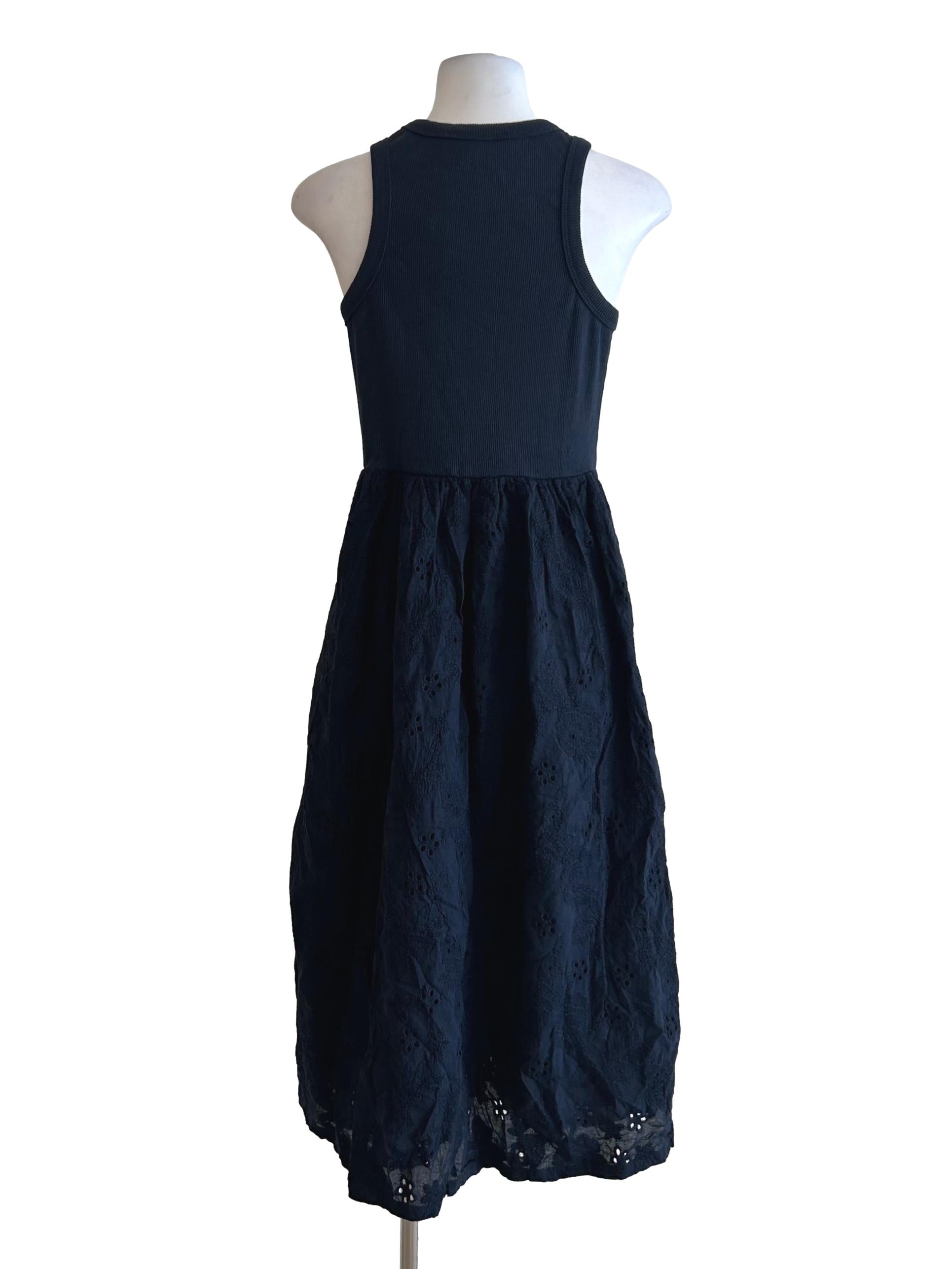 Dark Blue Embroidered Dress