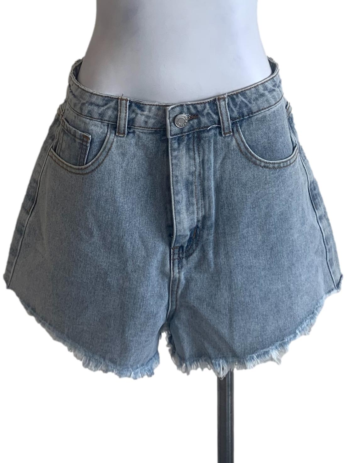 Stone Blue Denim Shorts