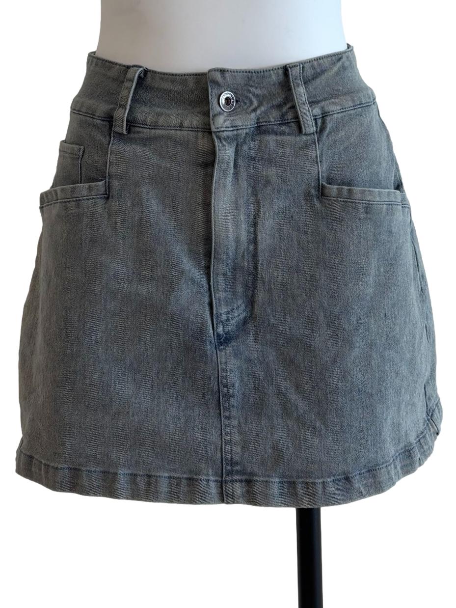 Acid Washed Denim Skort