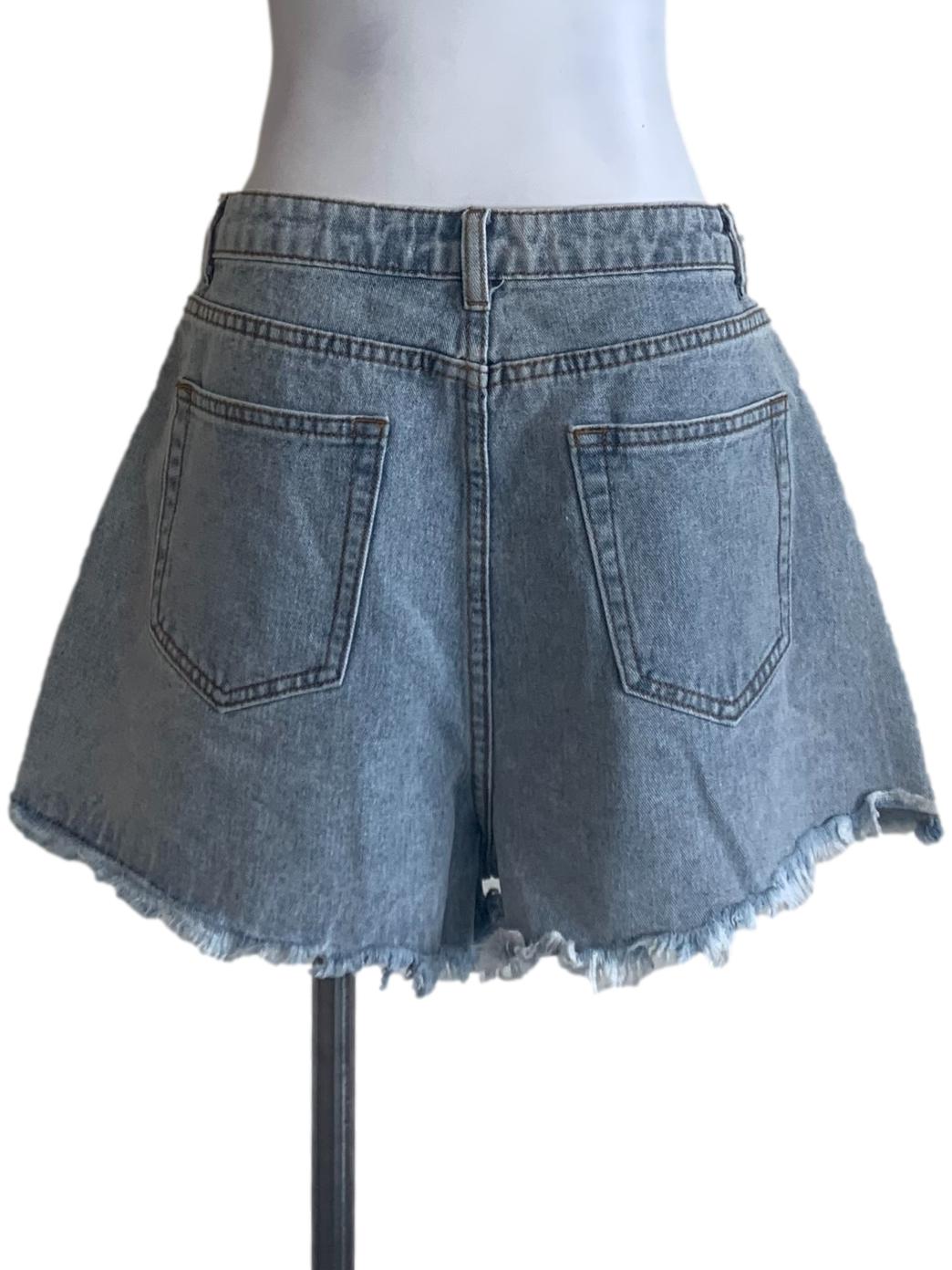 Stone Blue Denim Shorts