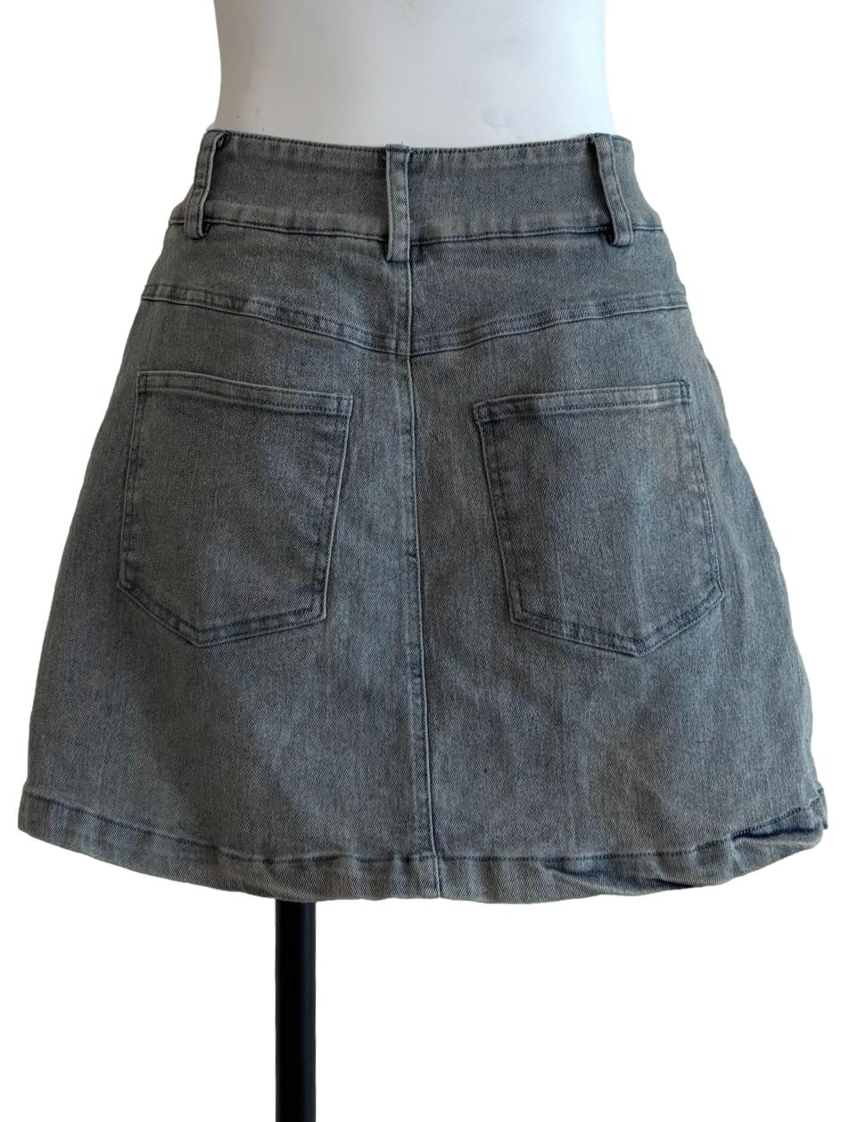Acid Washed Denim Skort