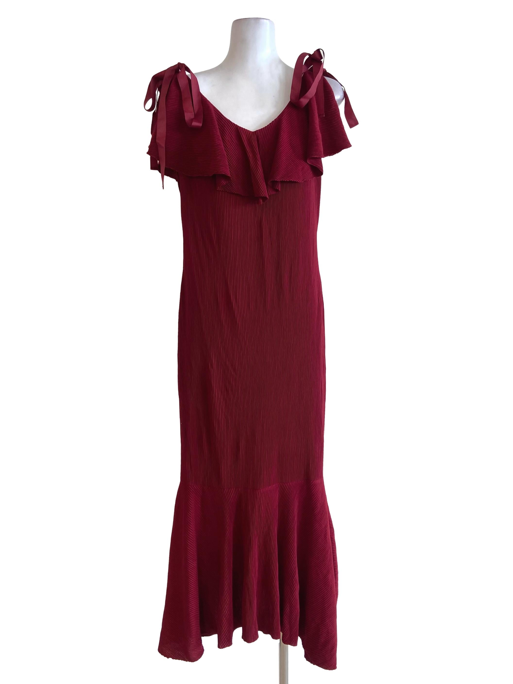 Red Pencil Stripe Sleeveless Drop Waist Dress