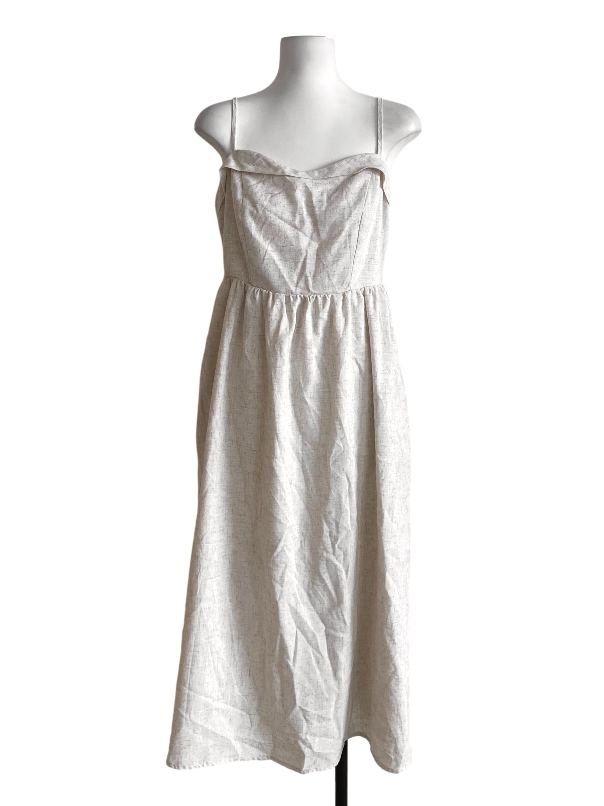 Alabaster White Drop Waist Dress TWL