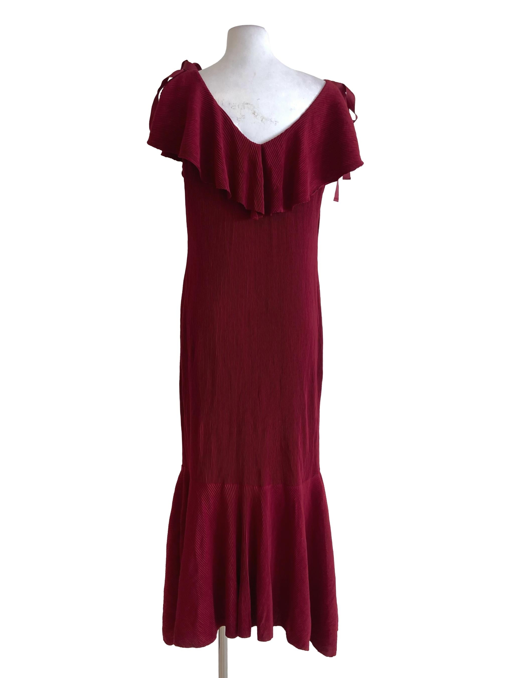 Red Pencil Stripe Sleeveless Drop Waist Dress