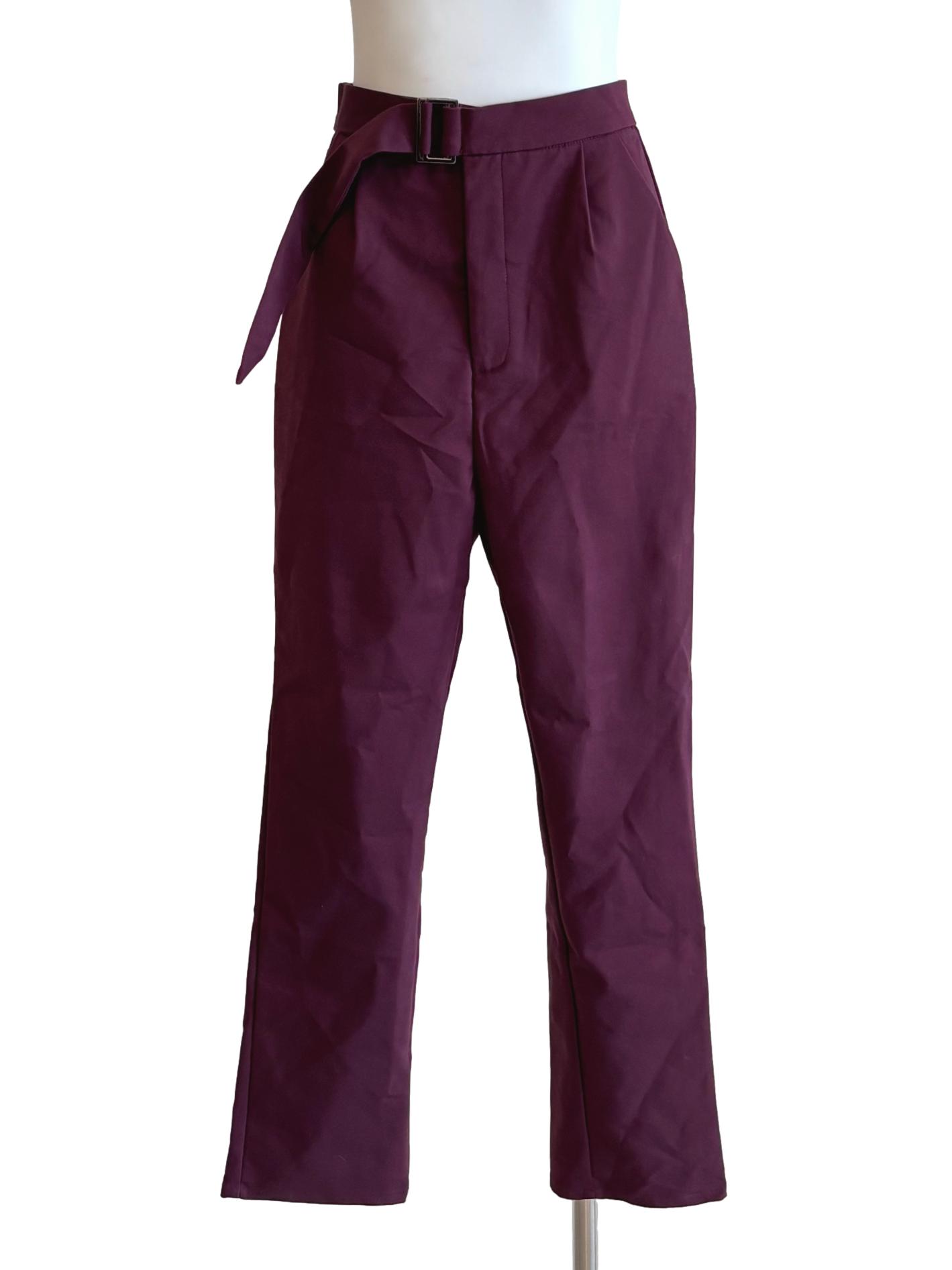 Plum Slim Fit Pleated Pants LB