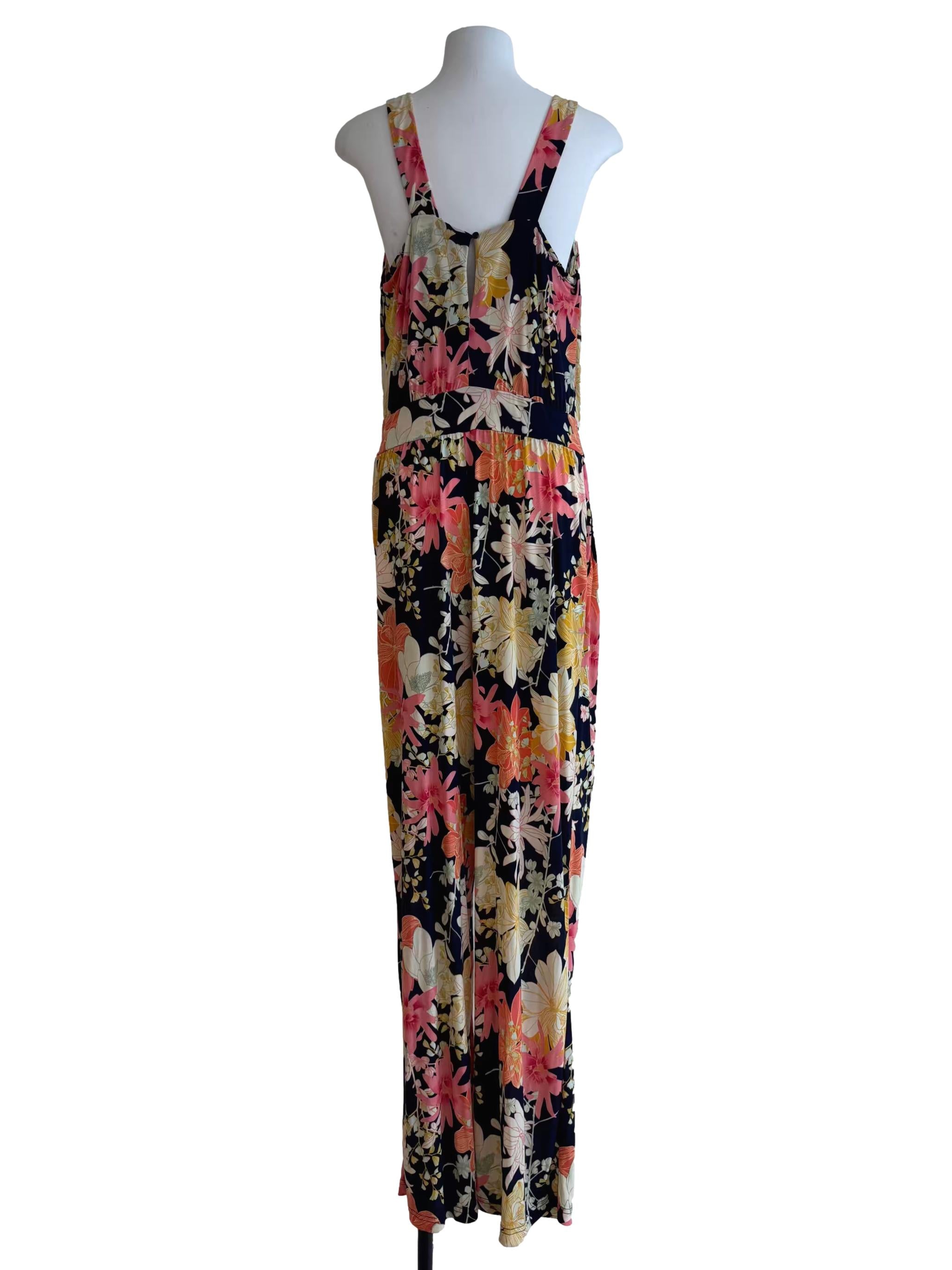 Blue Yellow Floral Sleeveless Isla Jumpsuit CSN