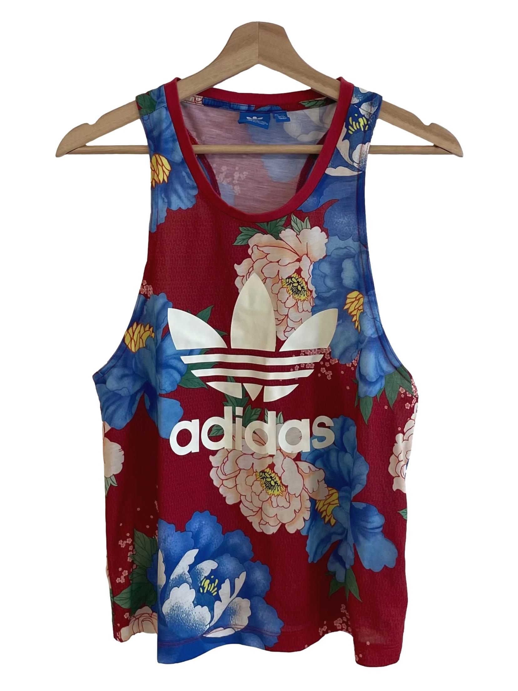 Red Floral Logo Tank Top