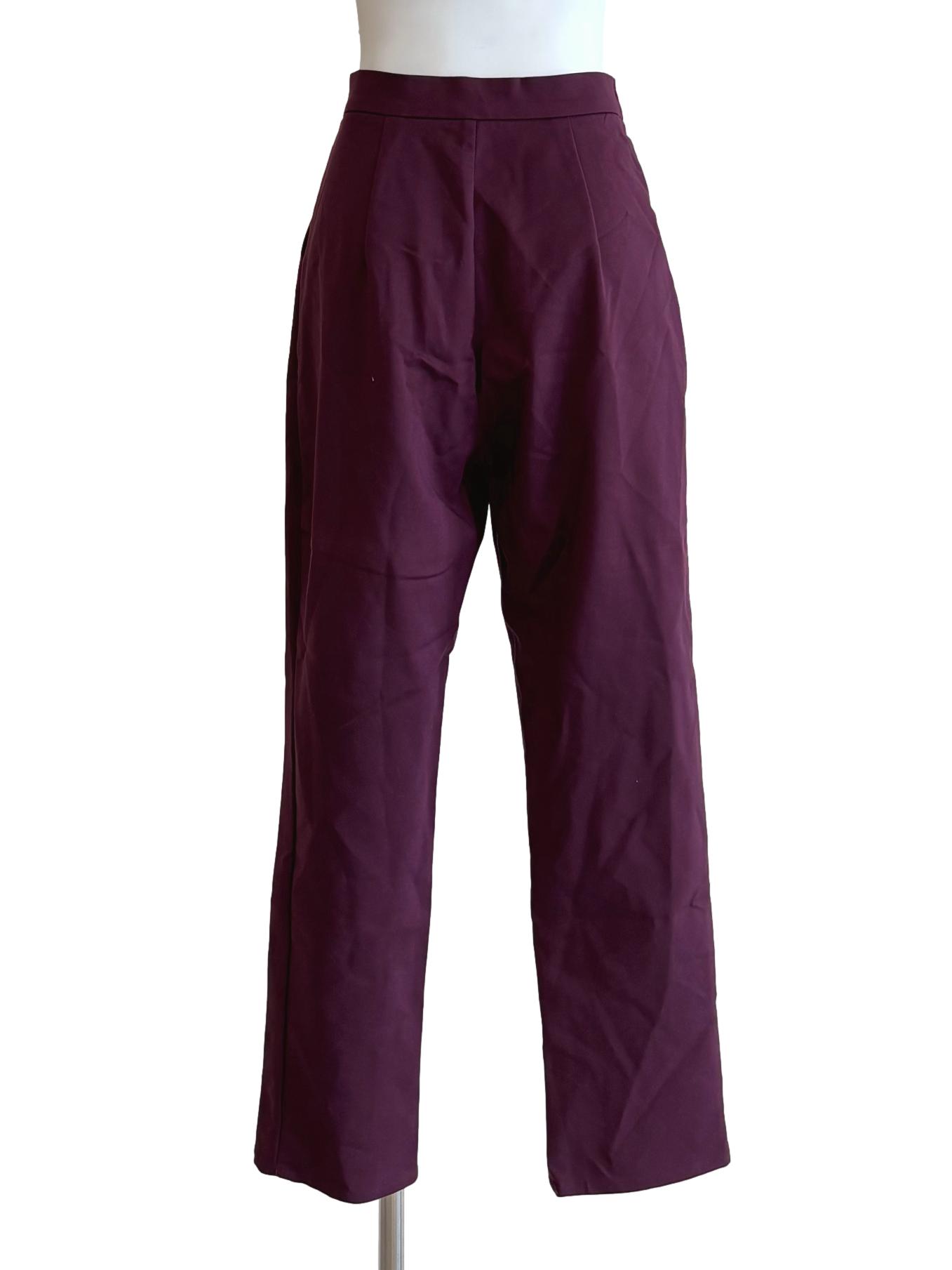 Plum Slim Fit Pleated Pants LB