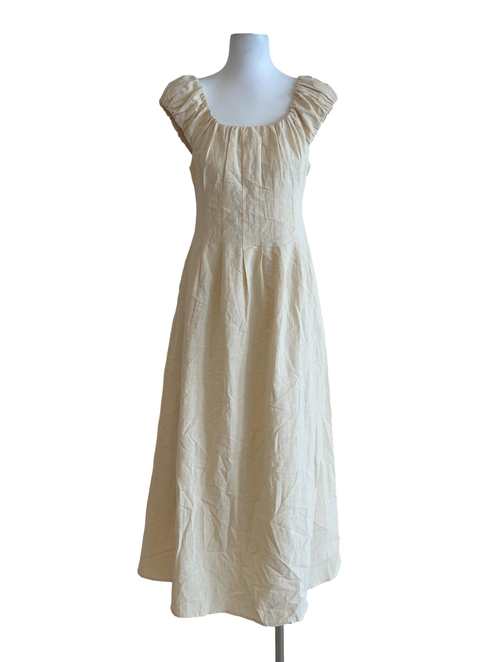 Cream Milkmaid Dress