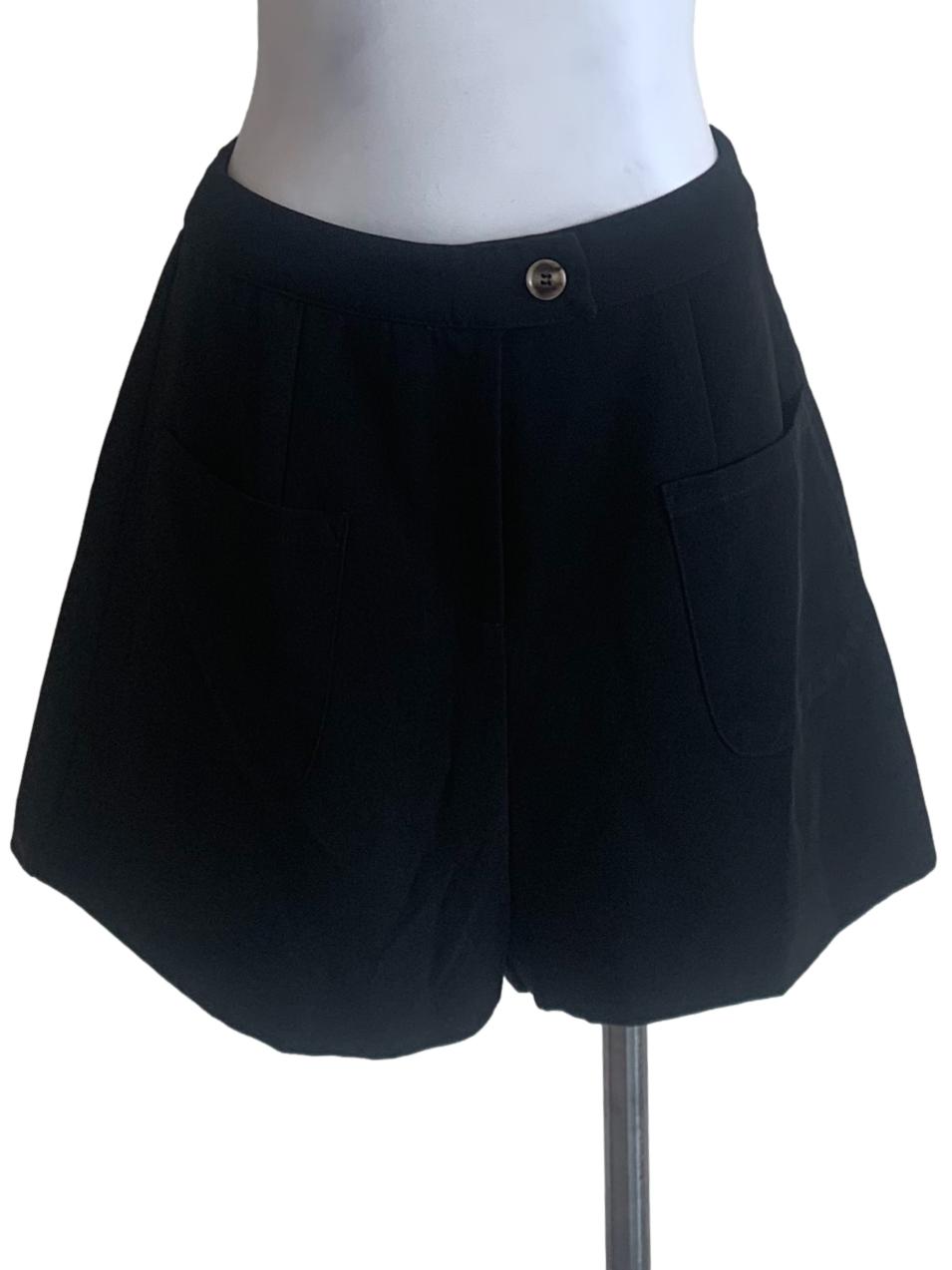 Jet Black Flared Shorts