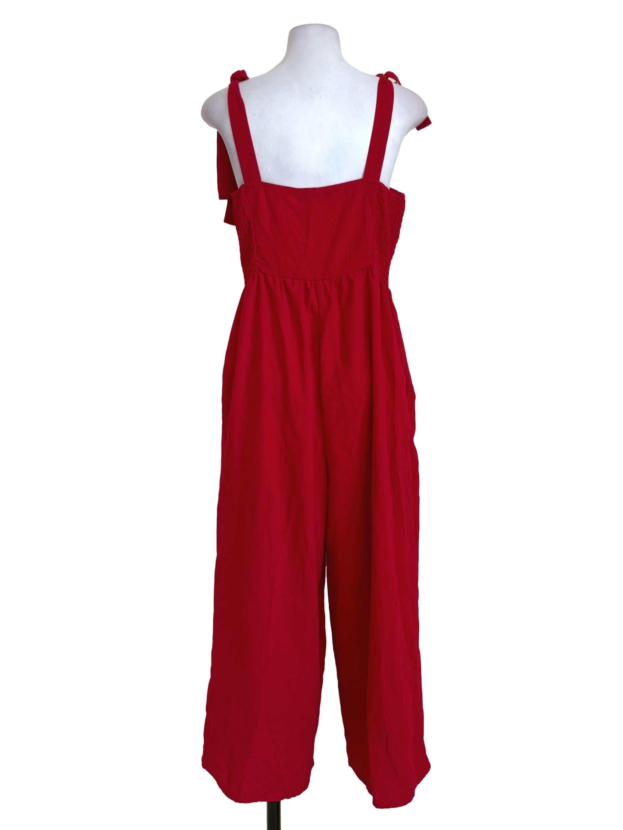 Candy Red Smock Jumpsuit