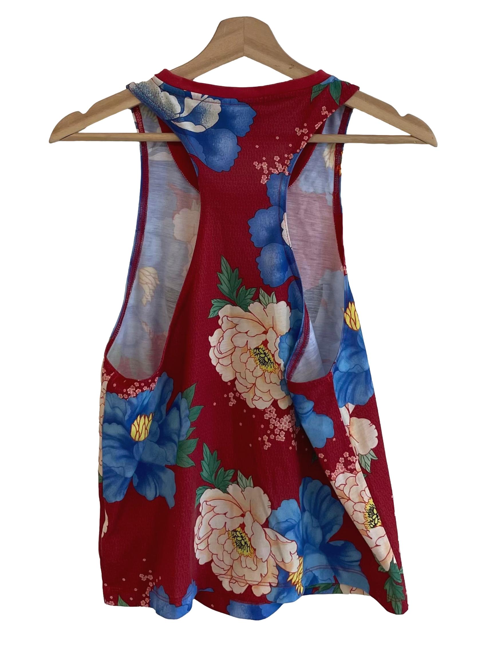 Red Floral Logo Tank Top