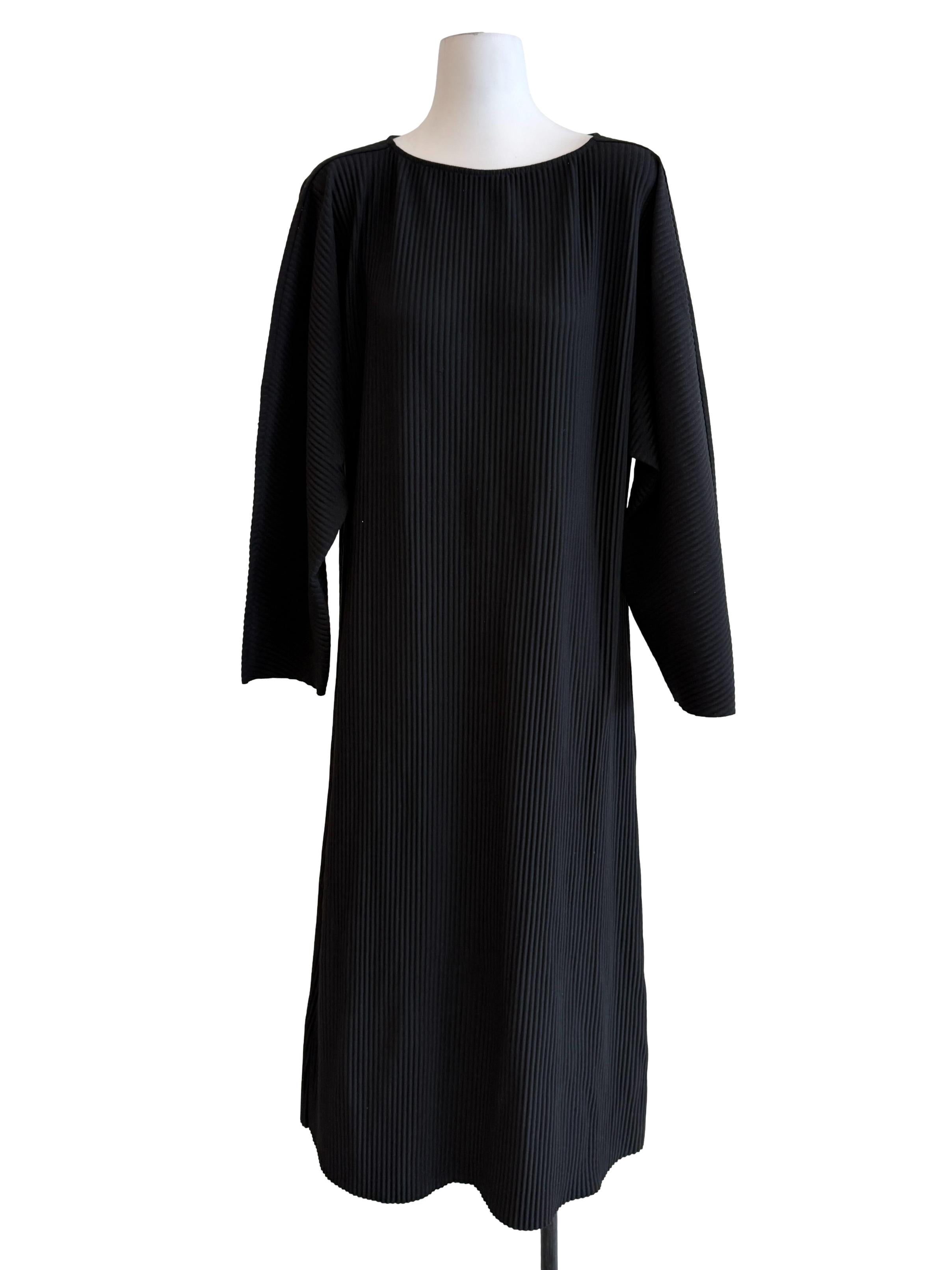 Black Pleated Tunic Dress