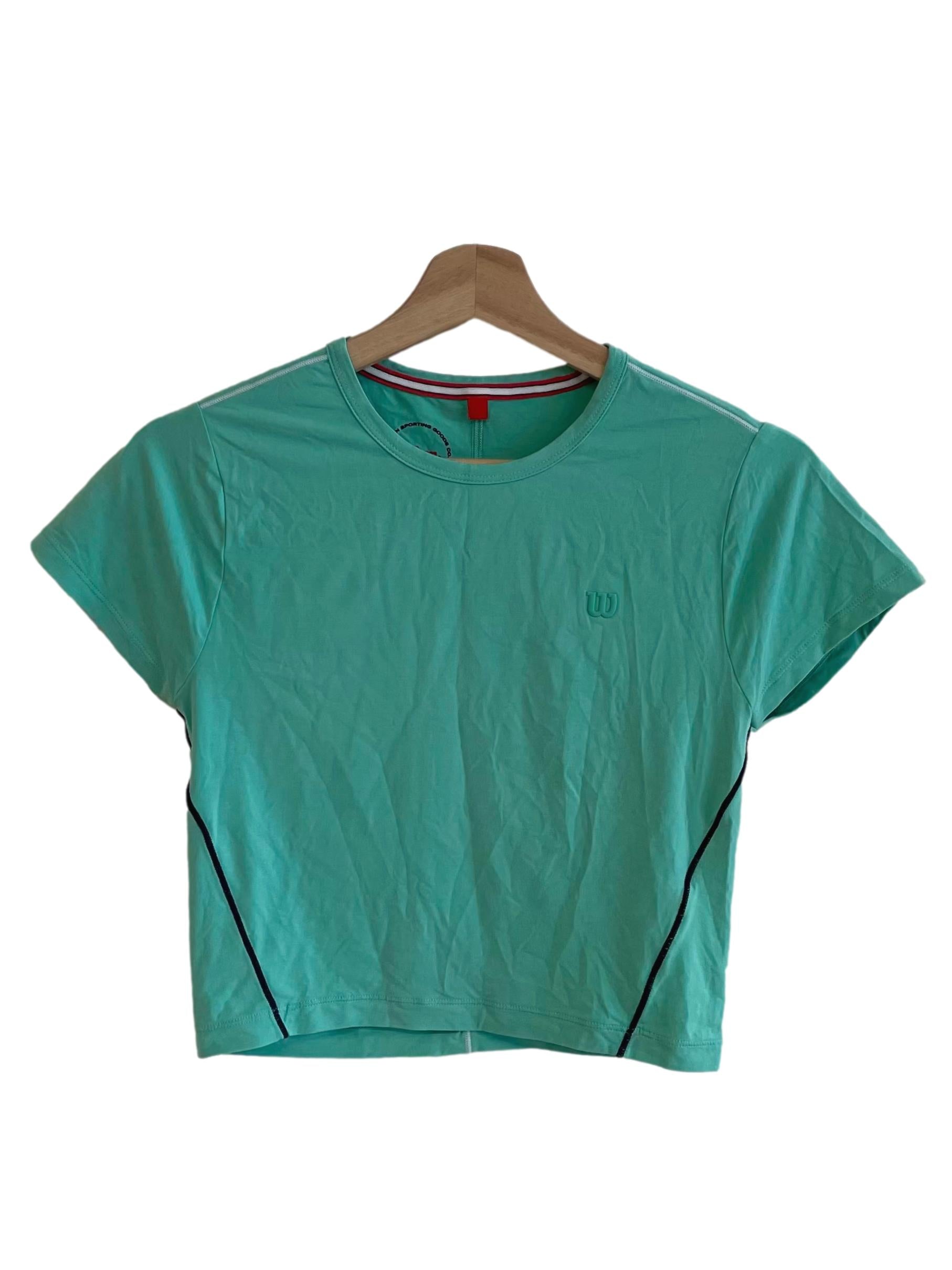 Seafoam Green Crop Tee