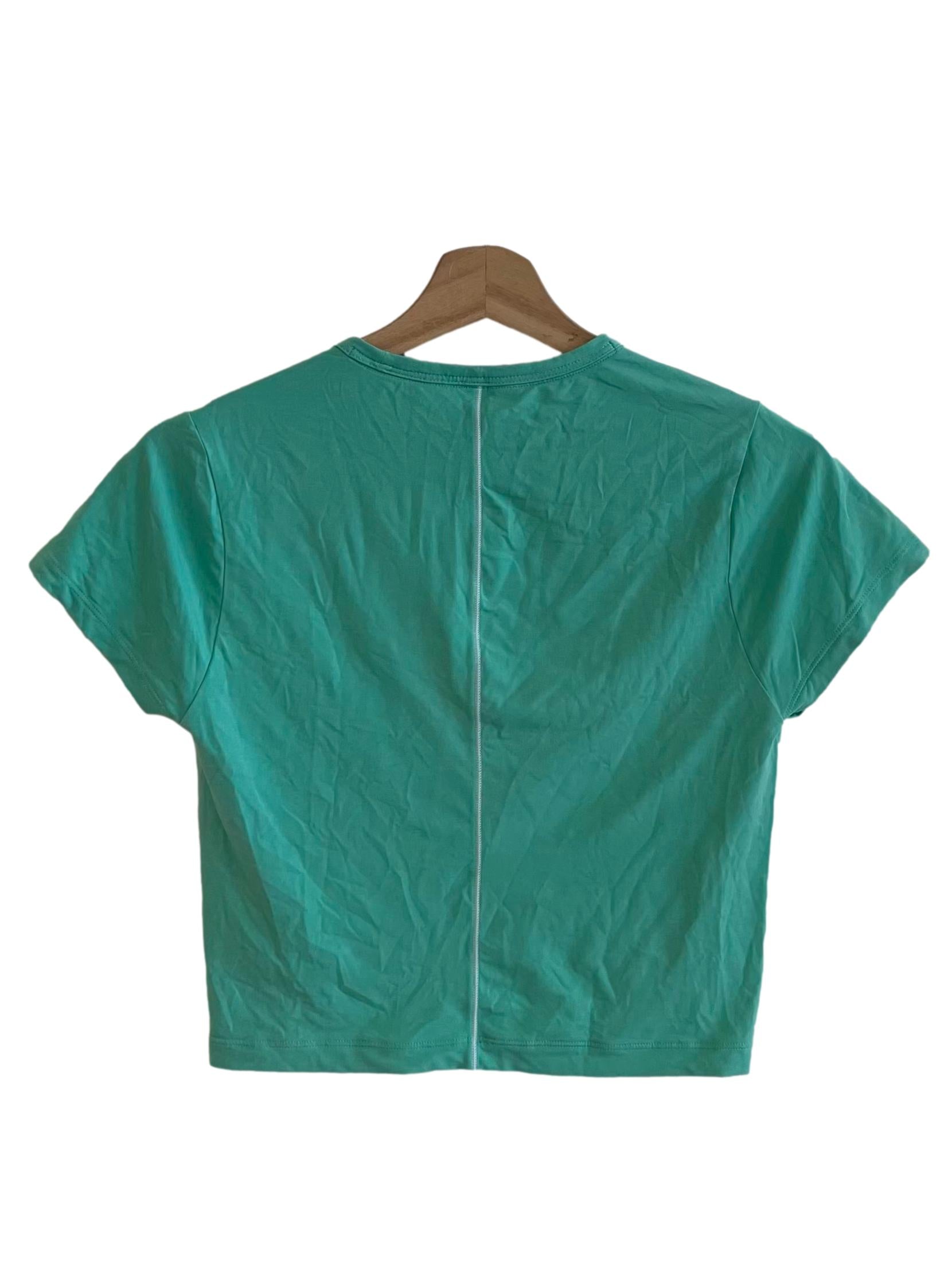Seafoam Green Crop Tee