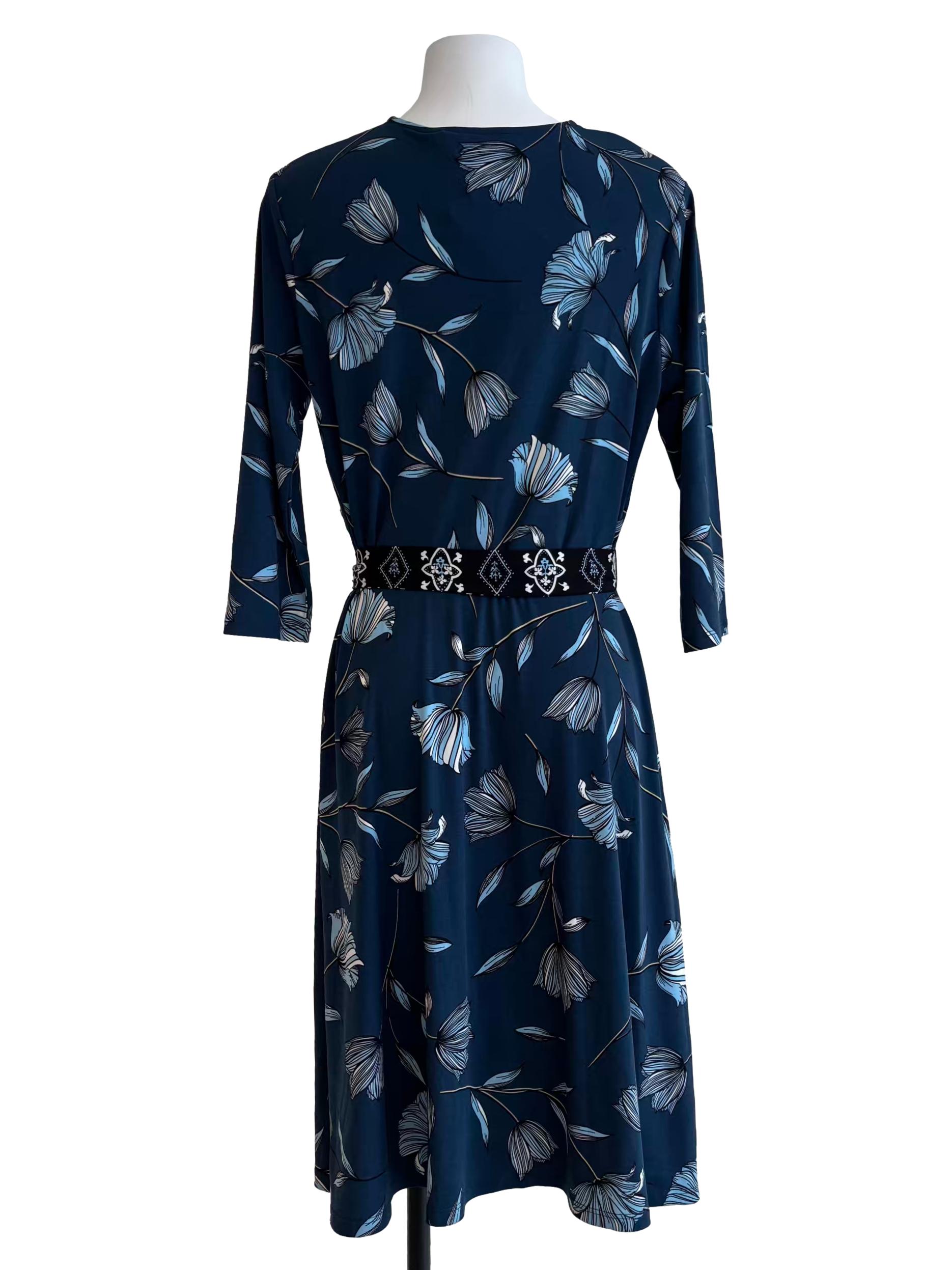 Blue Geo Border Perfect Wrap Dress CSN