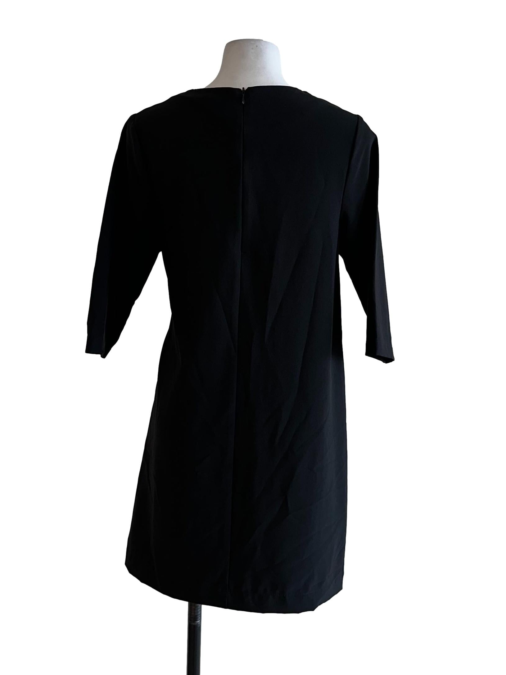 Black Round Neck Mini Dress