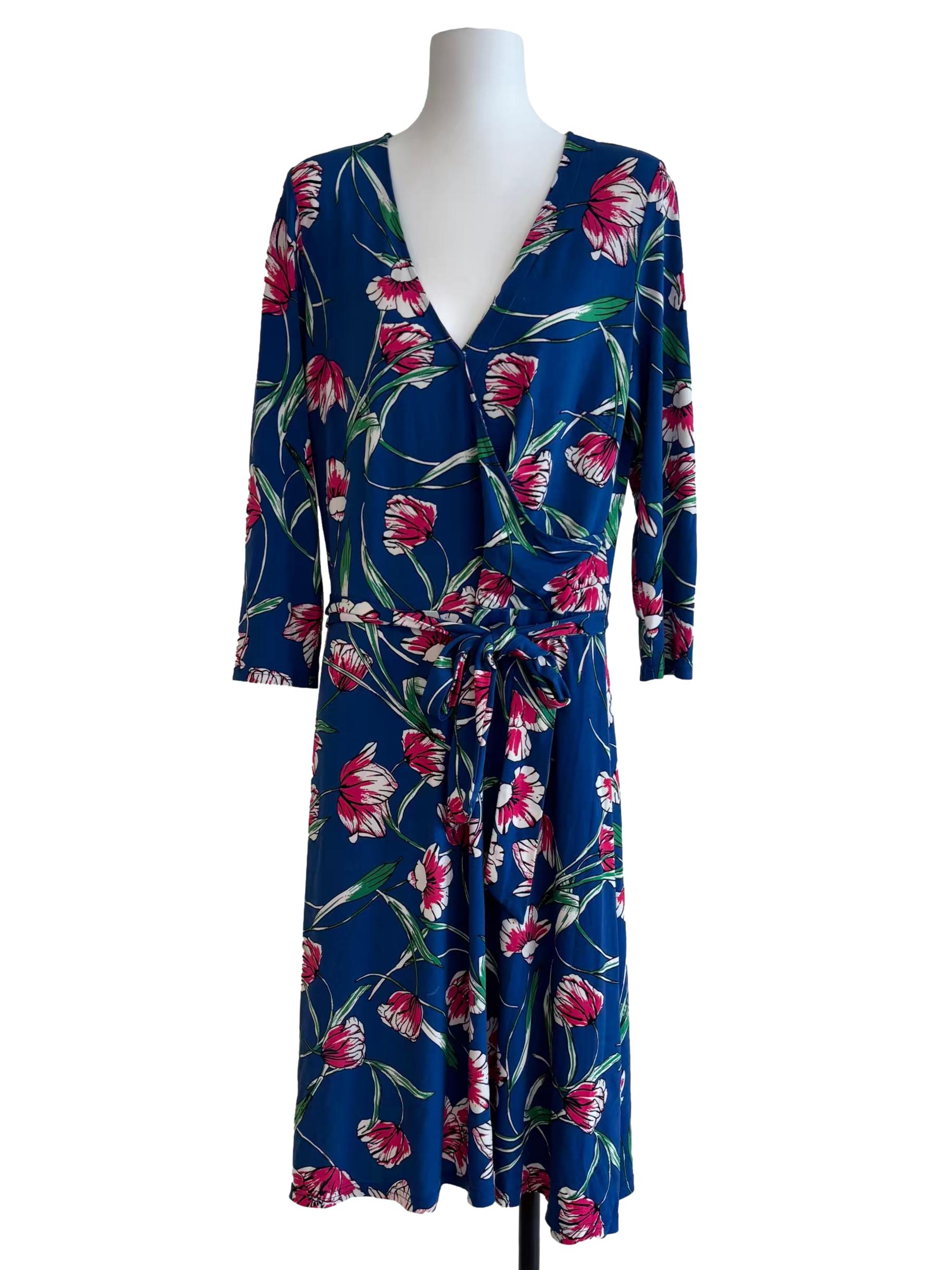Blue Wild Tulips Perfect Wrap Dress CSN