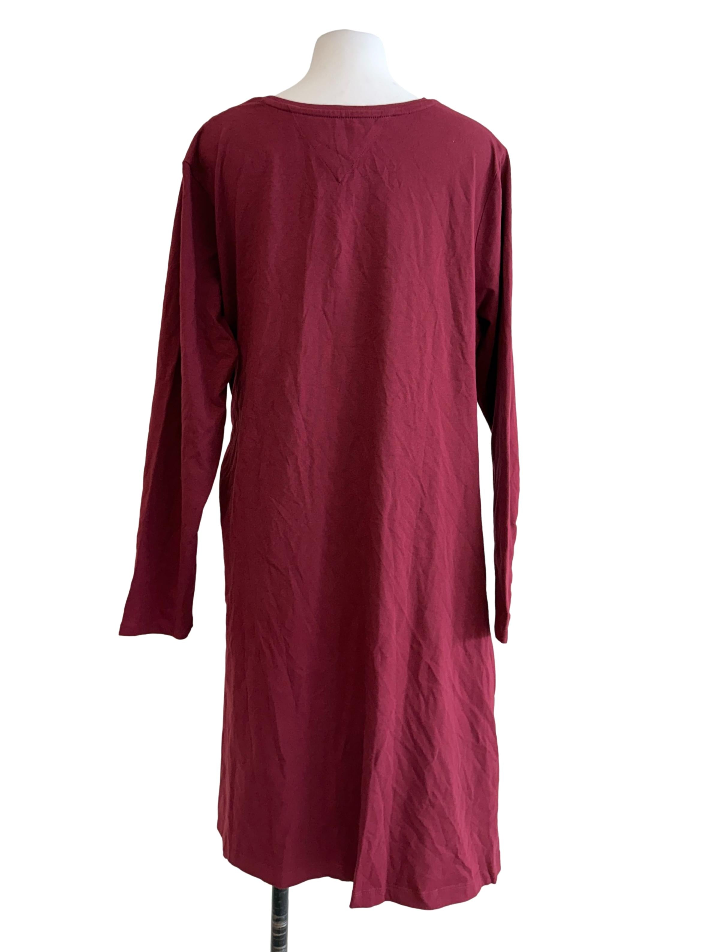 Cherry Red Long Sleeve Shirt Dress