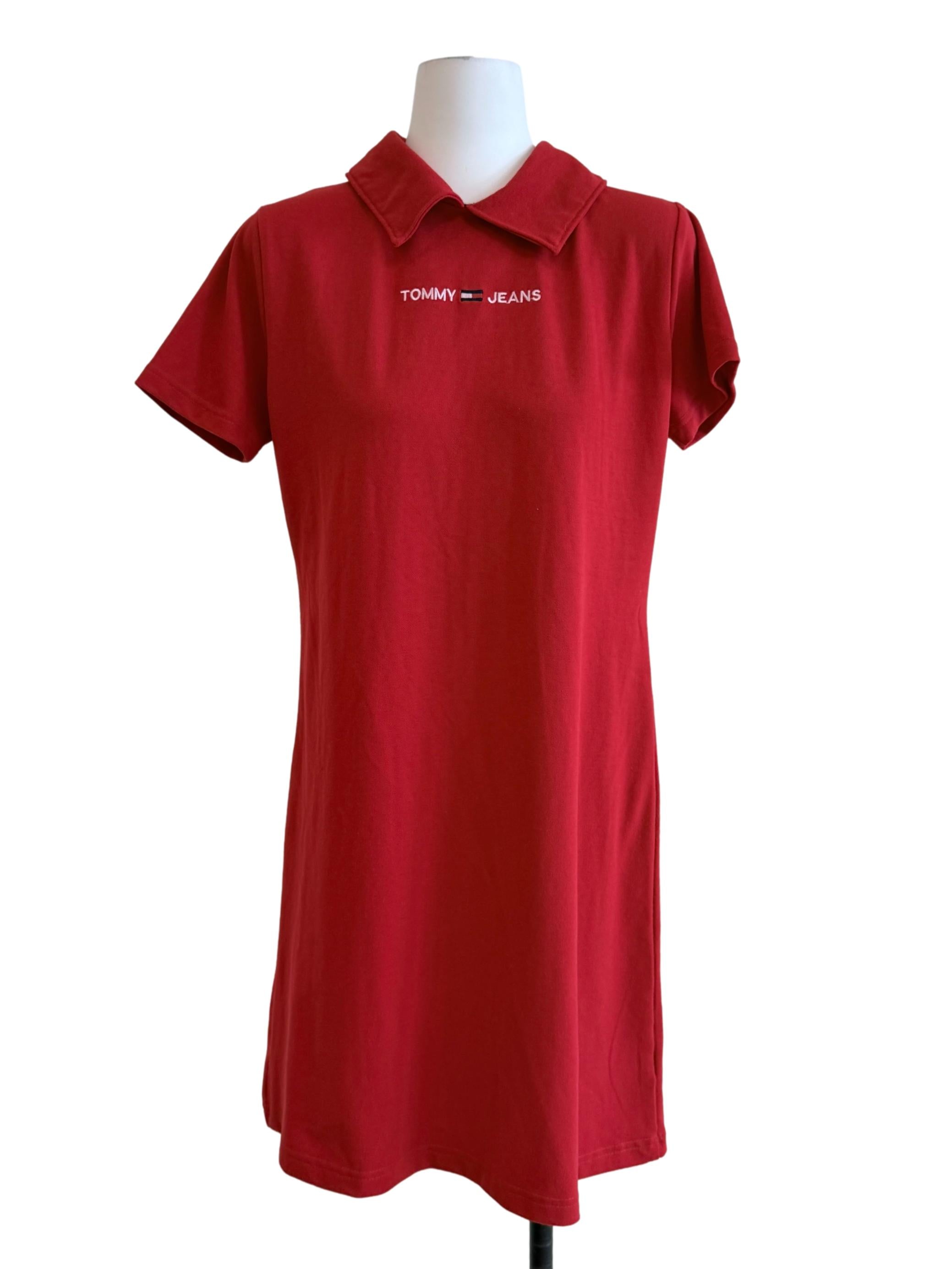 Red Long Sleeve Shirt Dress