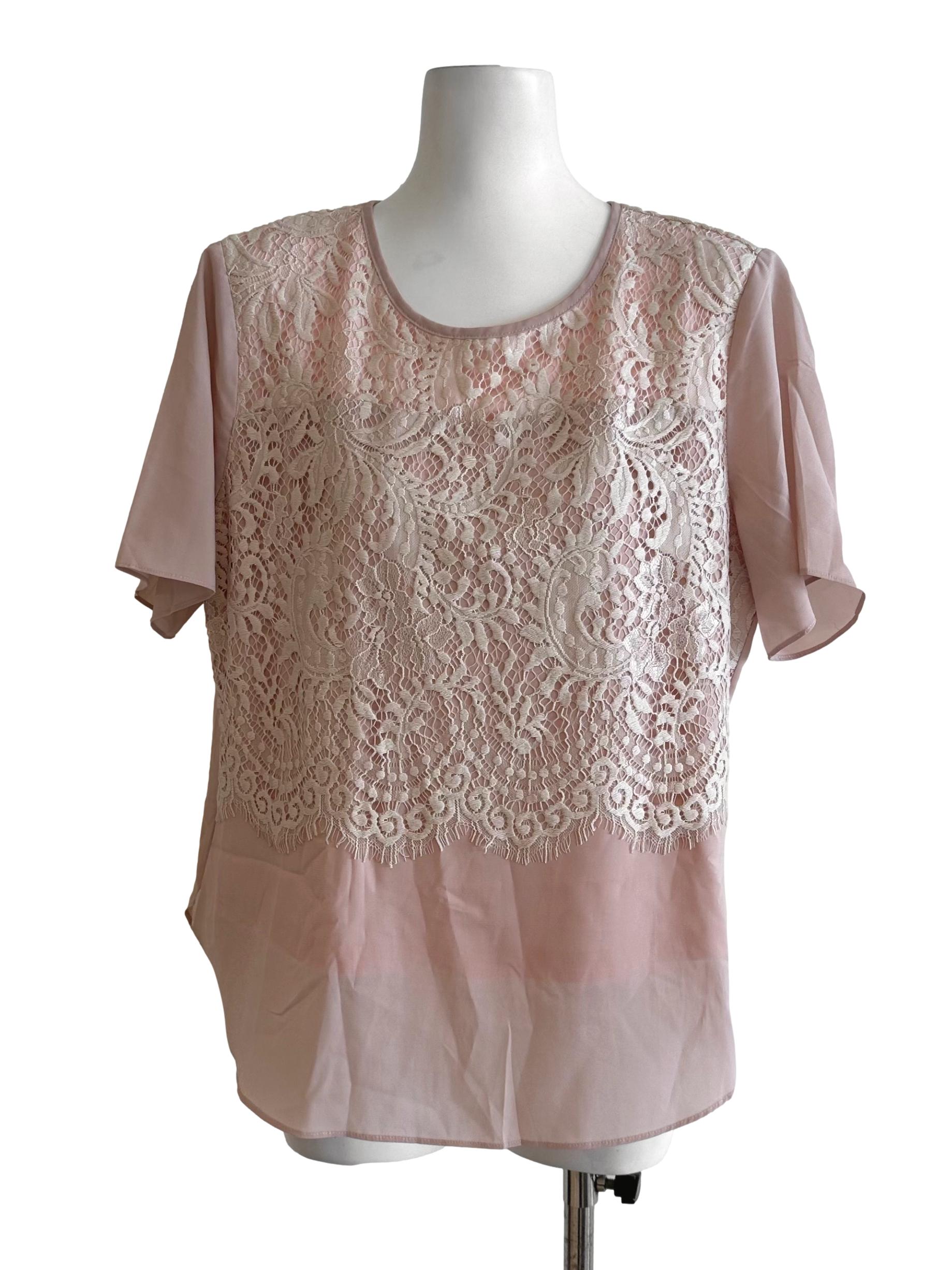 Light Pink Lace Top TCL