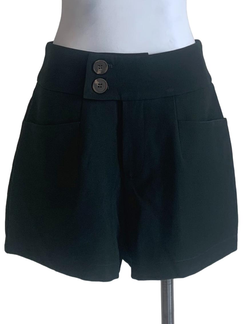 Pine Green Structured Shorts