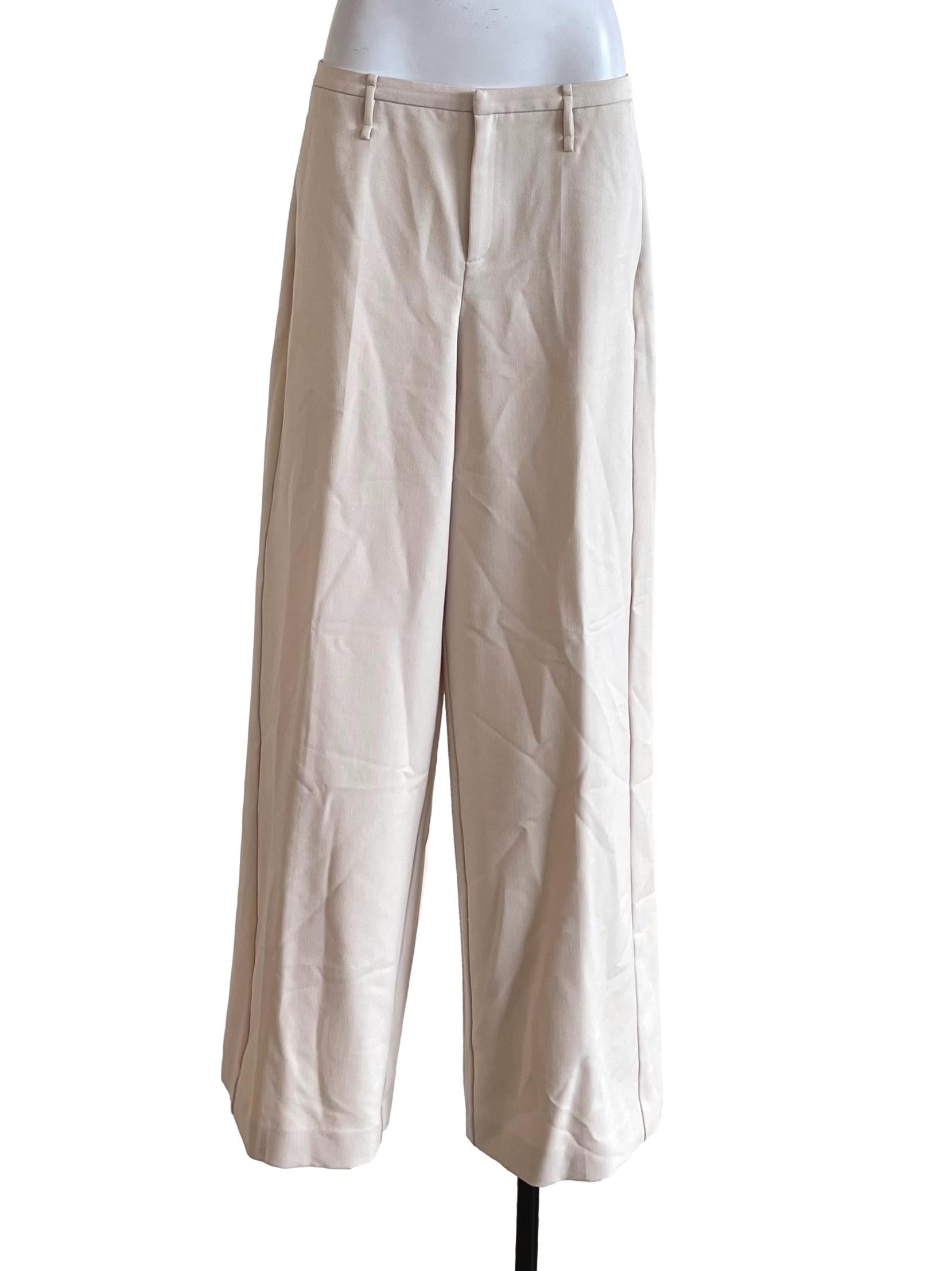 Love Bonito Cream White Straight Pants | REFASH