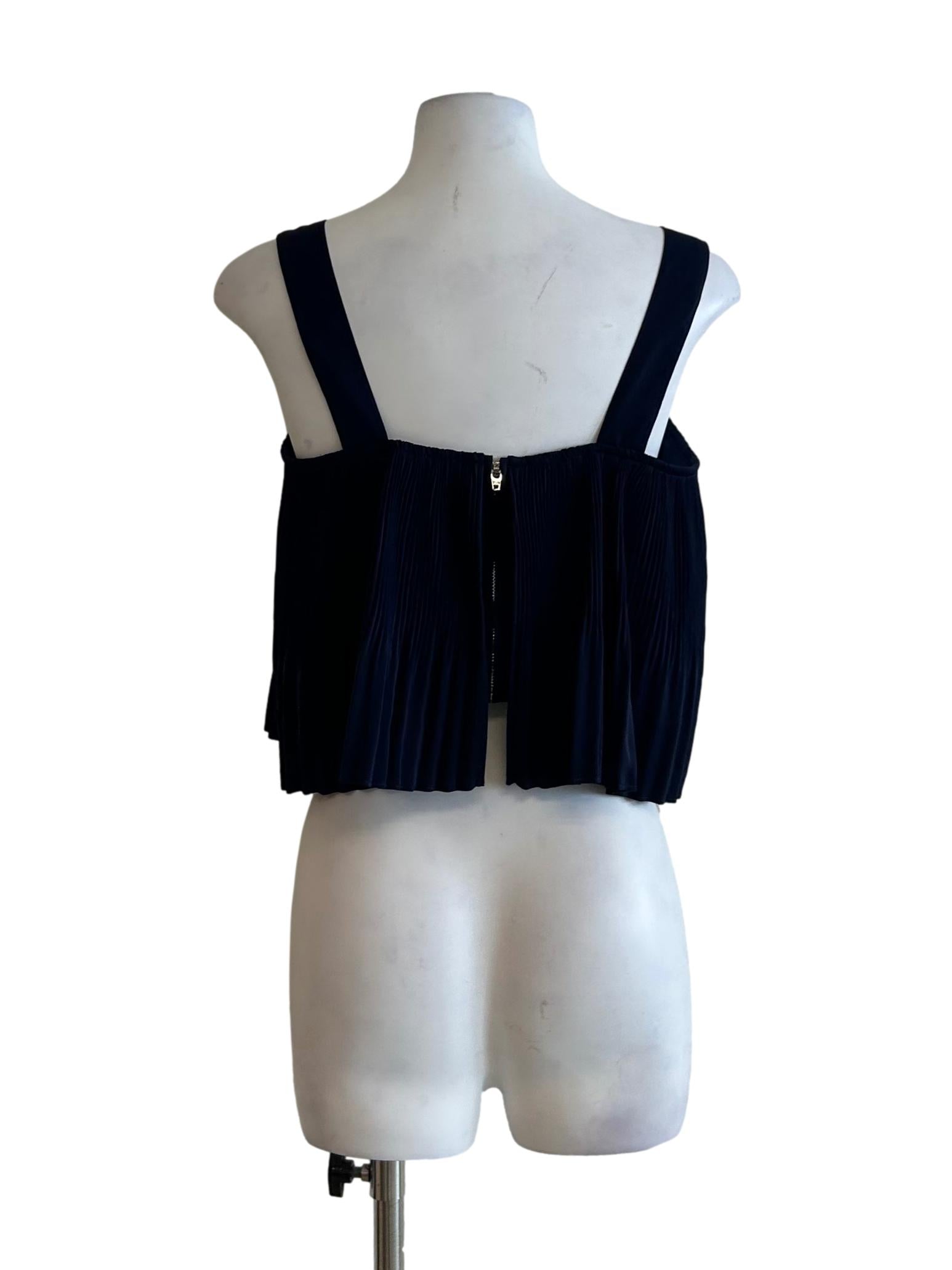 Navy Blue Pleated Dress