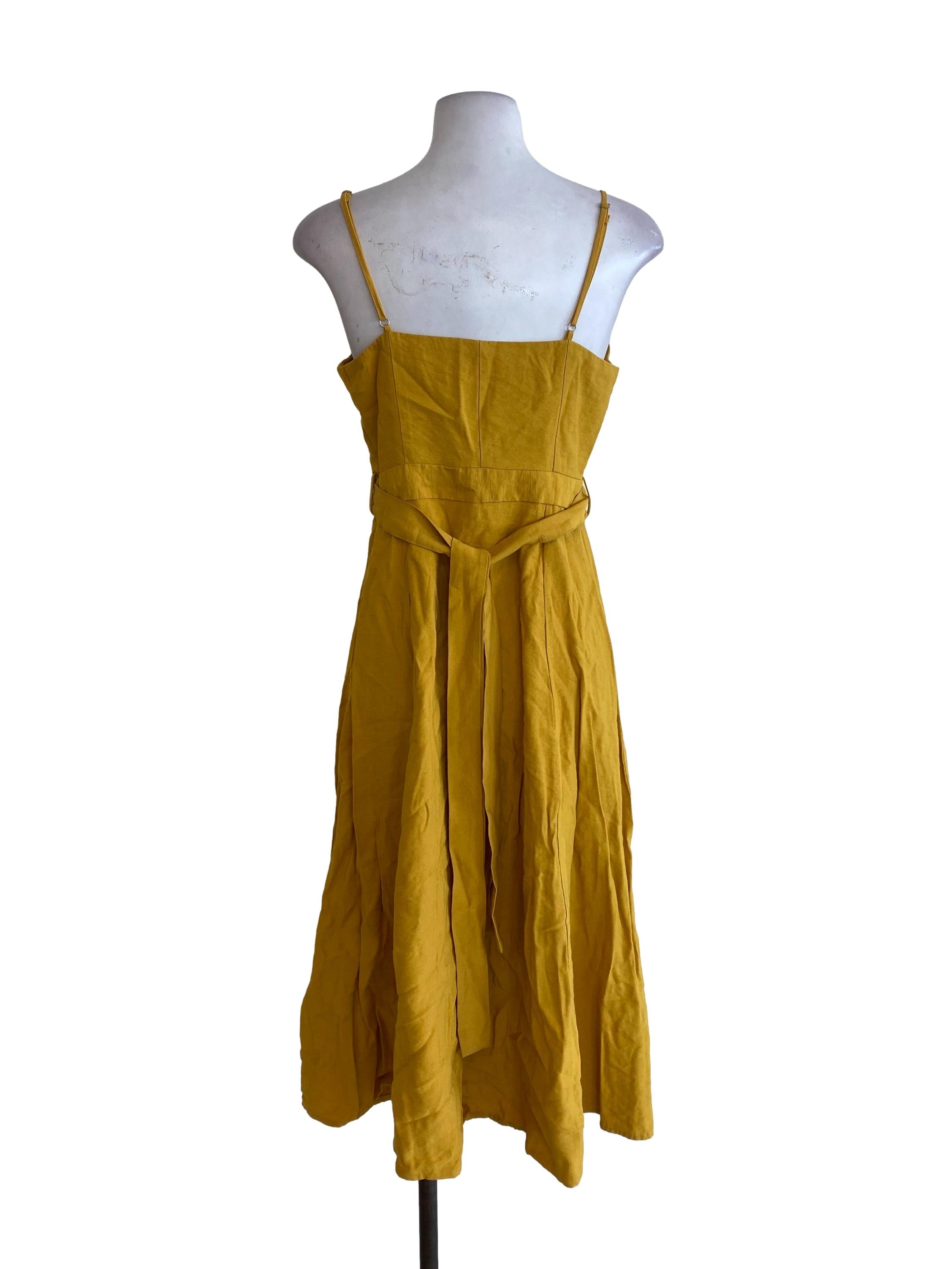 Mustard V Neck Dress