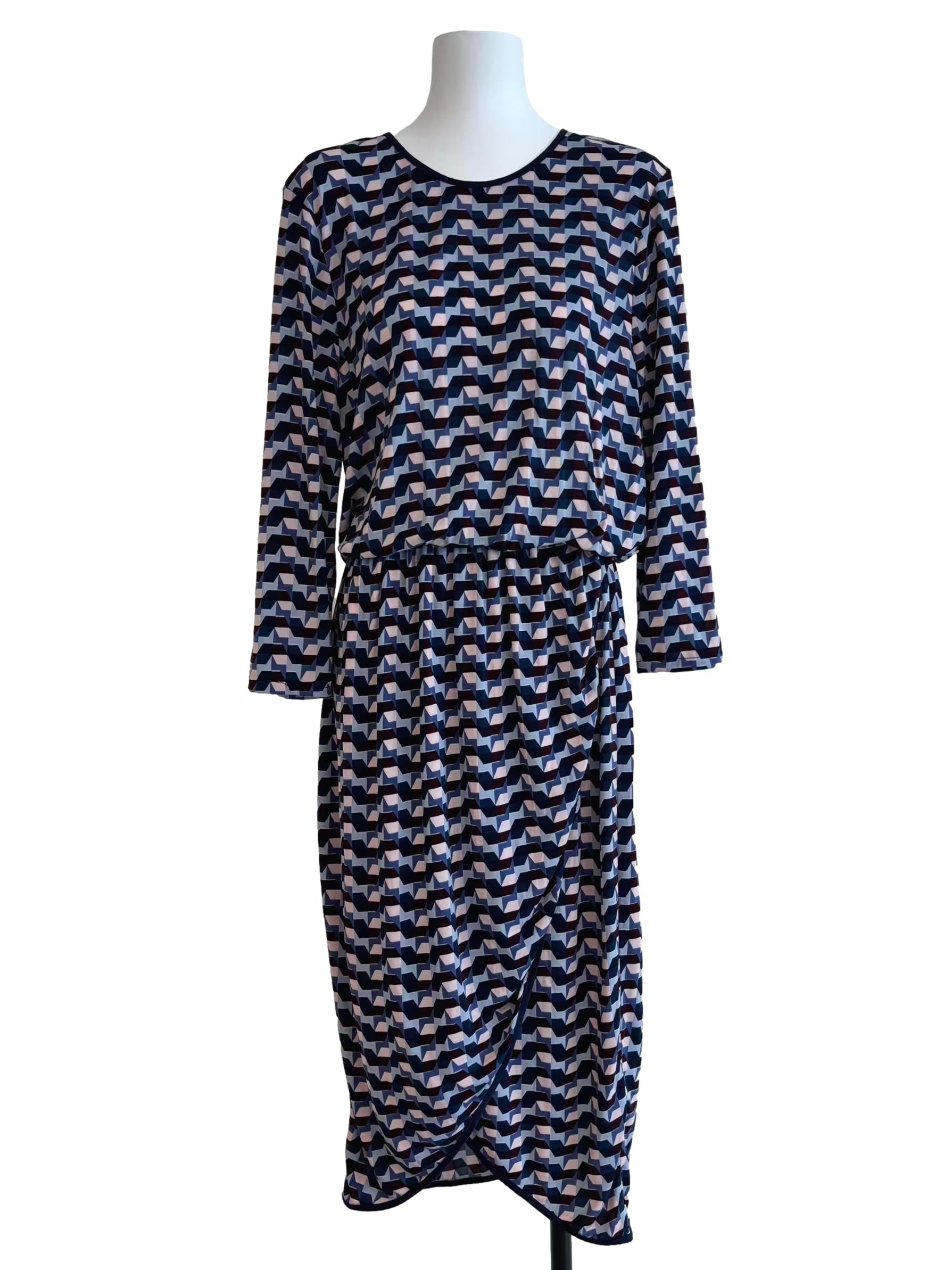 Navy Blue Long Sleeve Bound Angelina Dress CSN