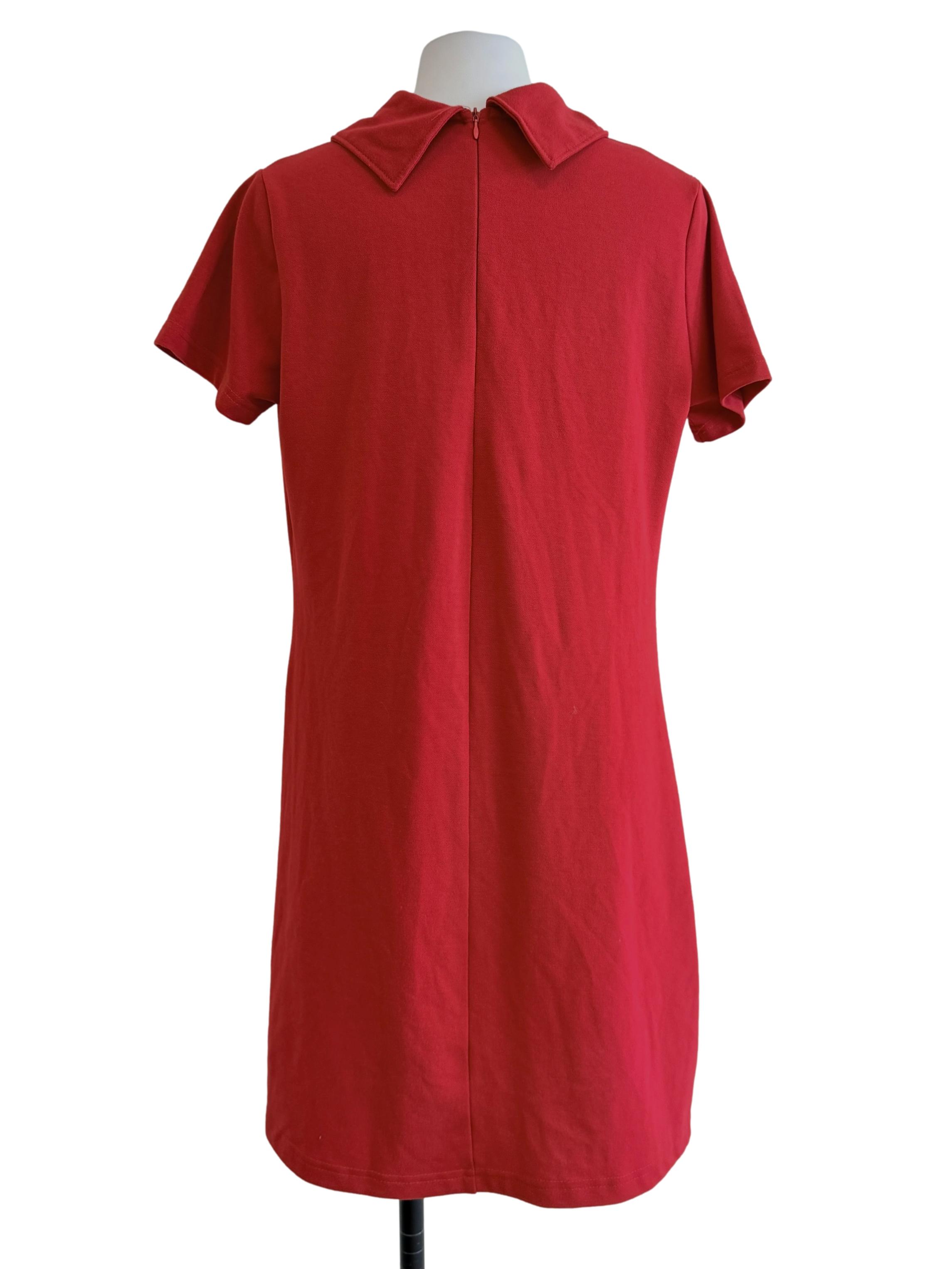 Red Long Sleeve Shirt Dress