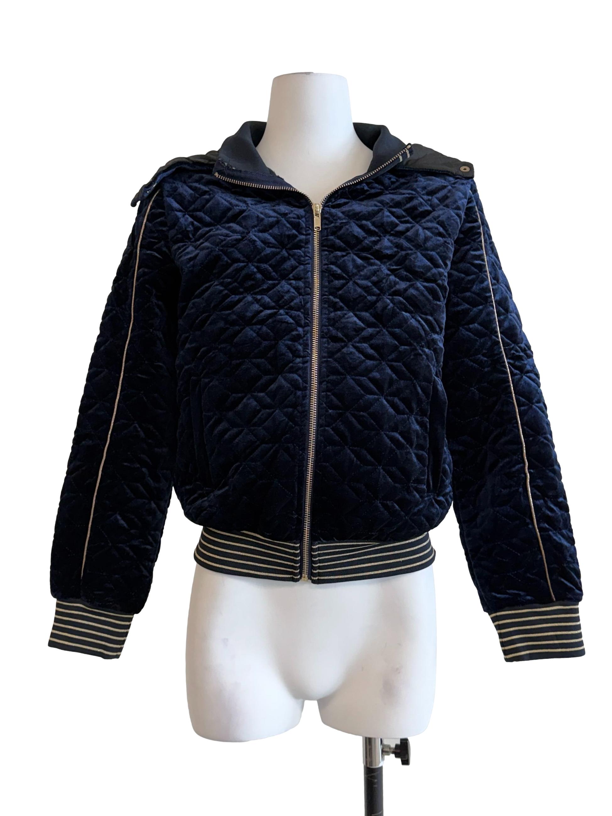 Indigo Blue Velvet Hoodie