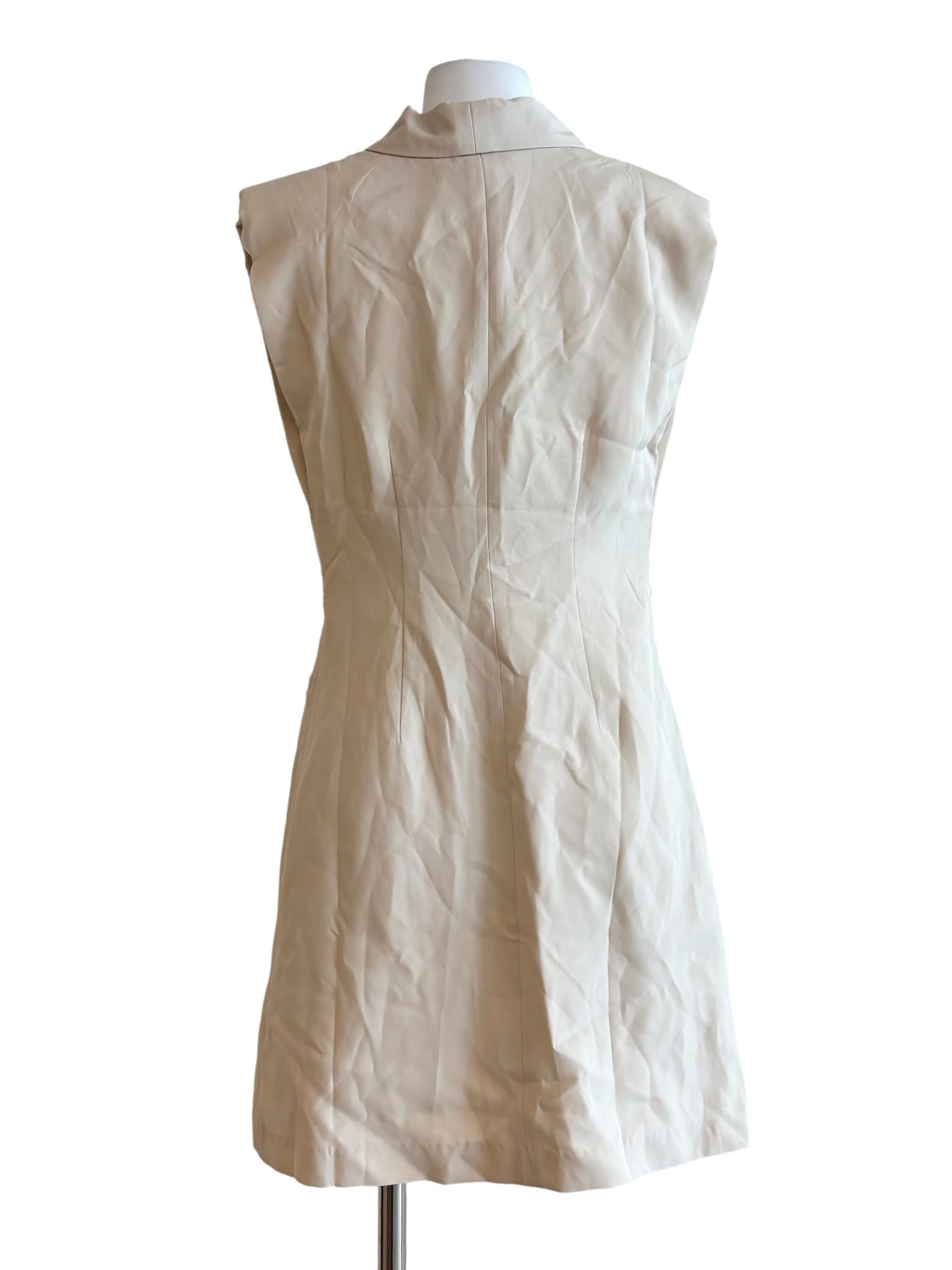 Cream Sleeveless Coat Dress LB