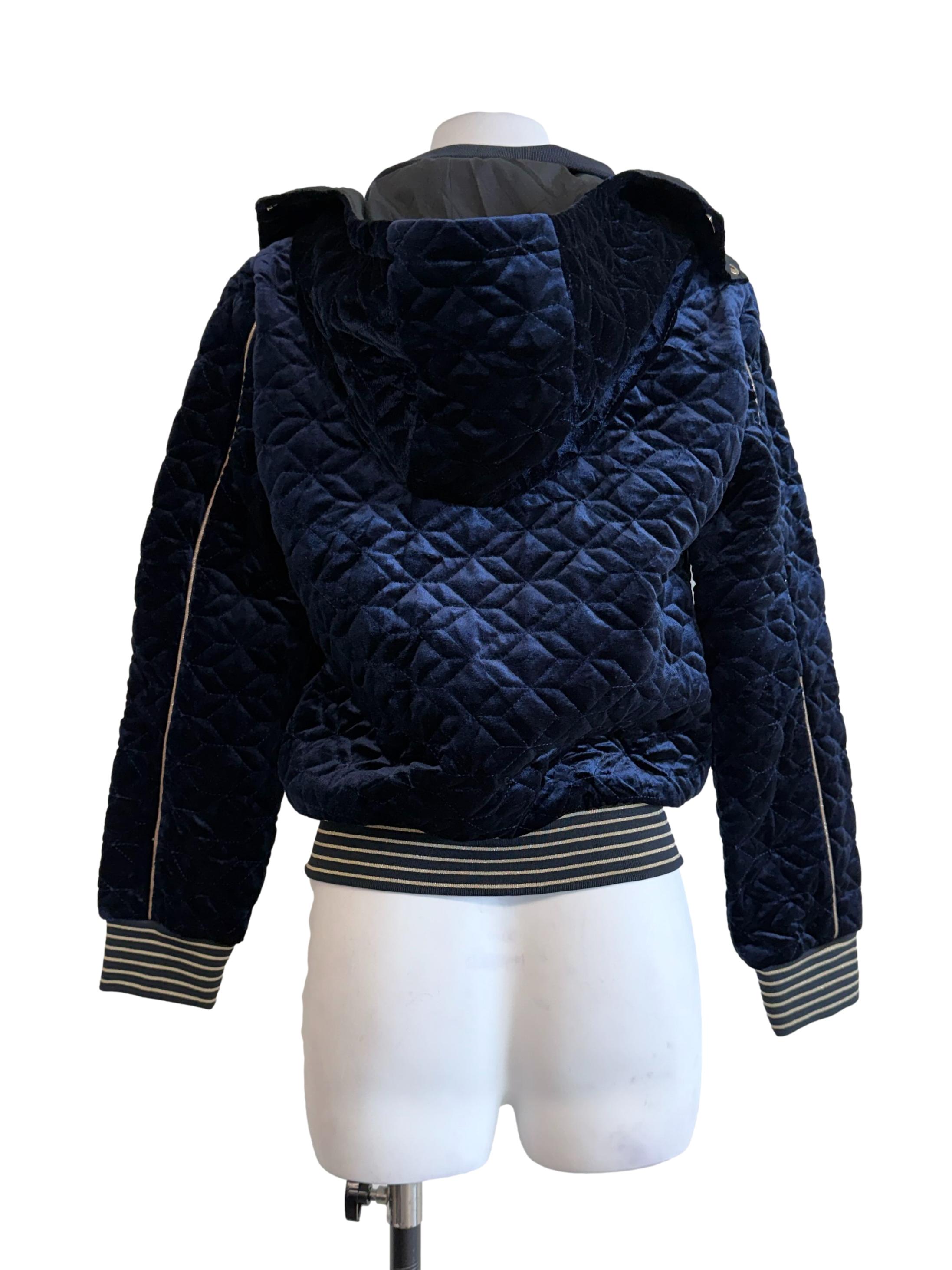 Indigo Blue Velvet Hoodie
